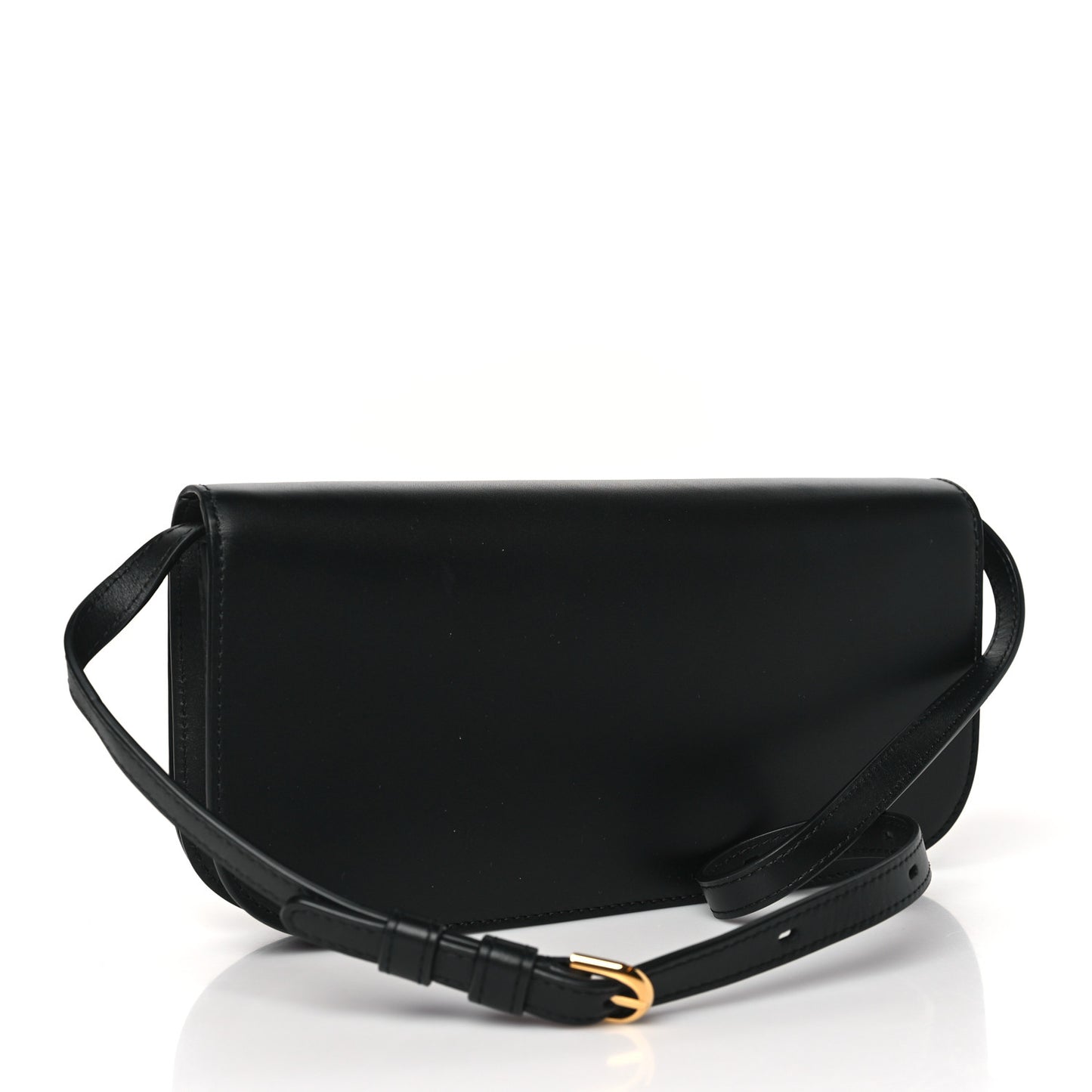 Olen Calfskin Lingot Clutch Bag Black