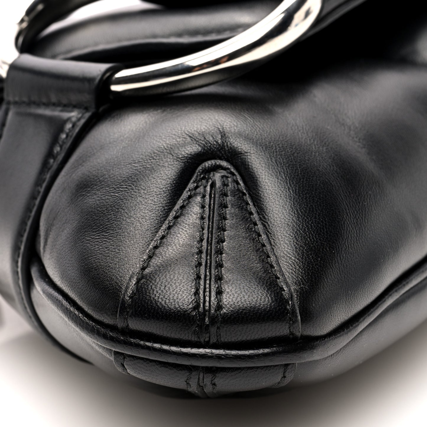 Nappa Vertical Matelasse Medium Maxi Horsebit Chain Shoulder Bag Black