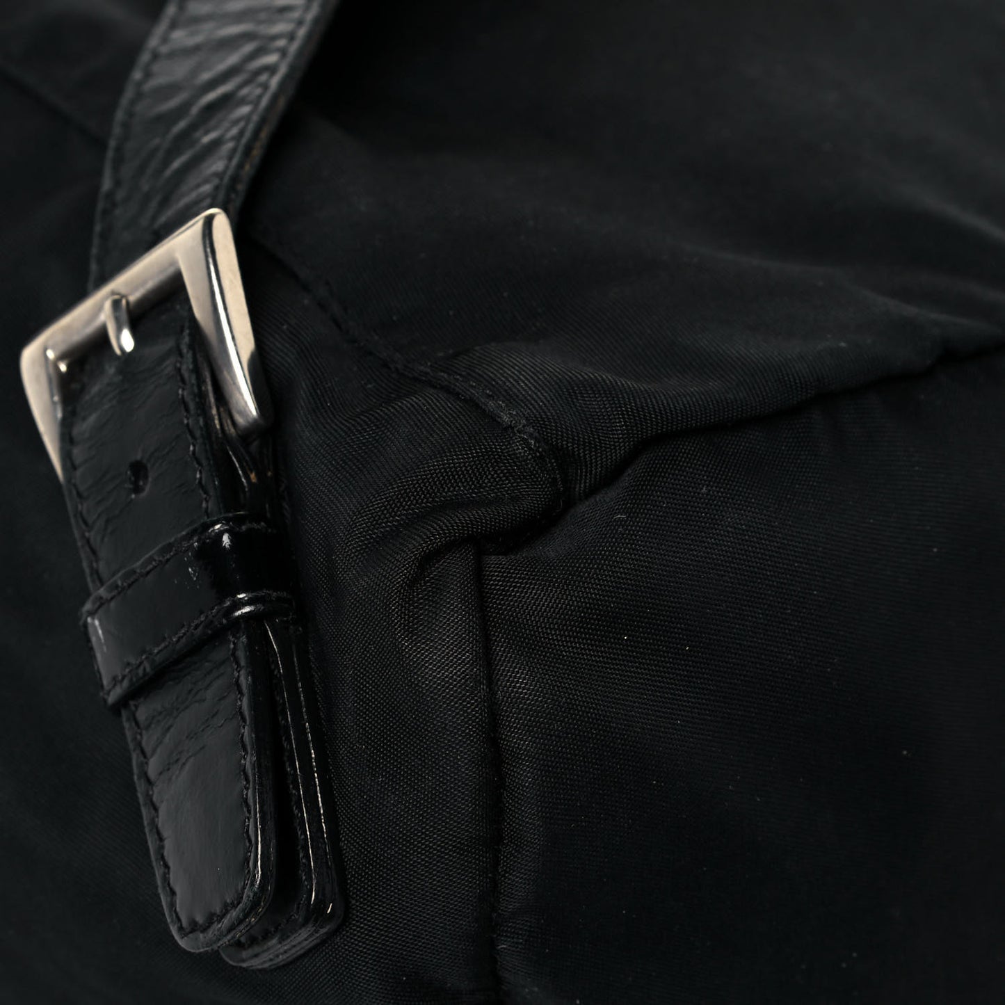 Nylon Vela Single Buckle Backpack Black
