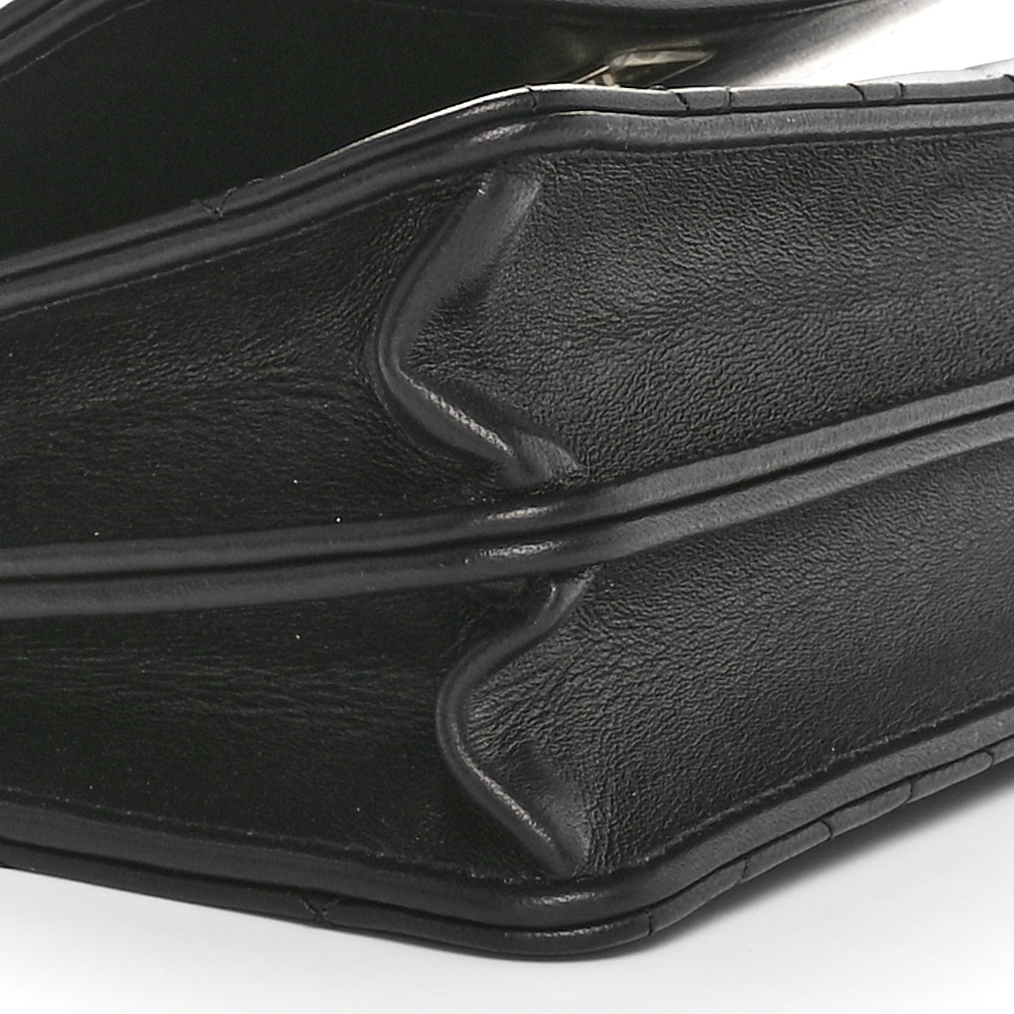 Lambskin Quilted Crystal Top Handle Clutch With Chain Black