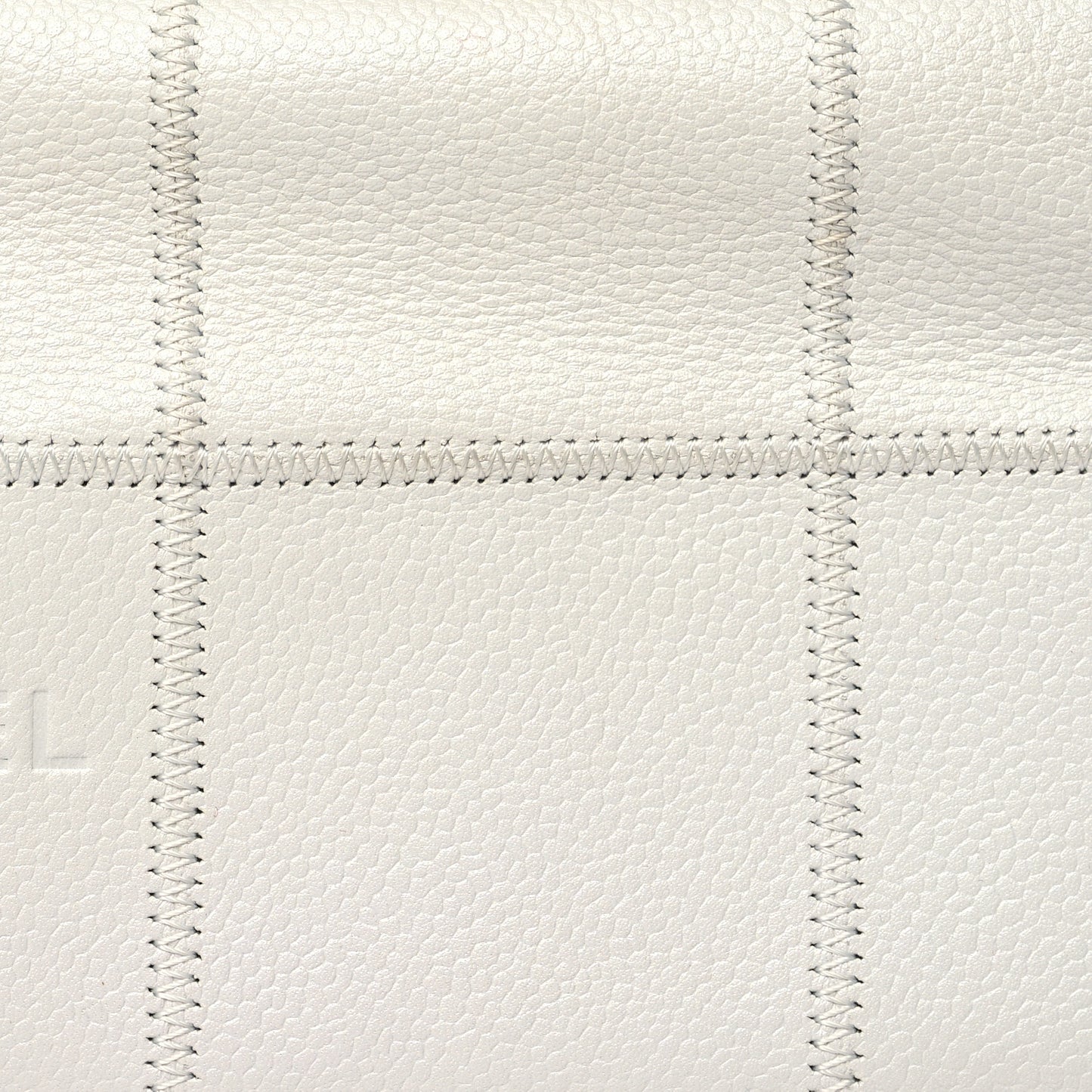 Caviar Square Stitched Bag White