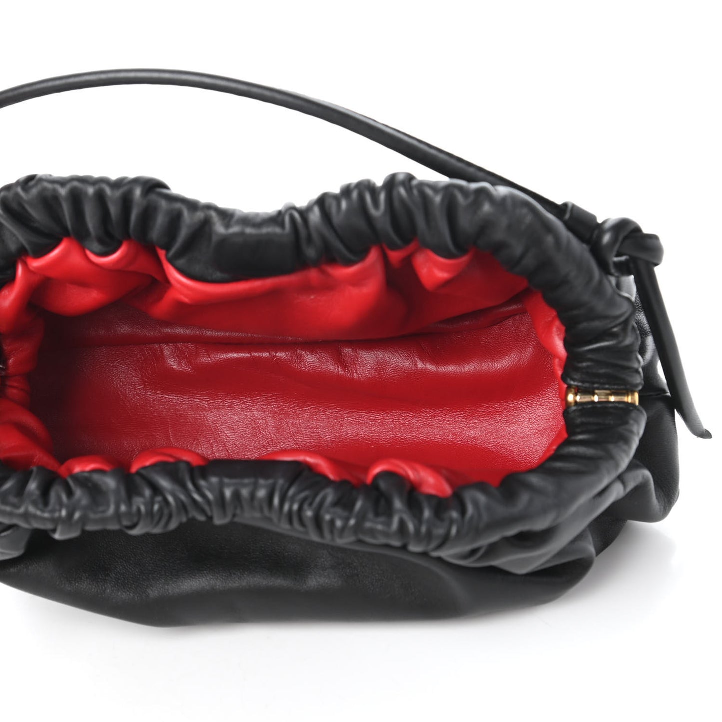 Lambskin Mini Cloud Clutch Black Flamma