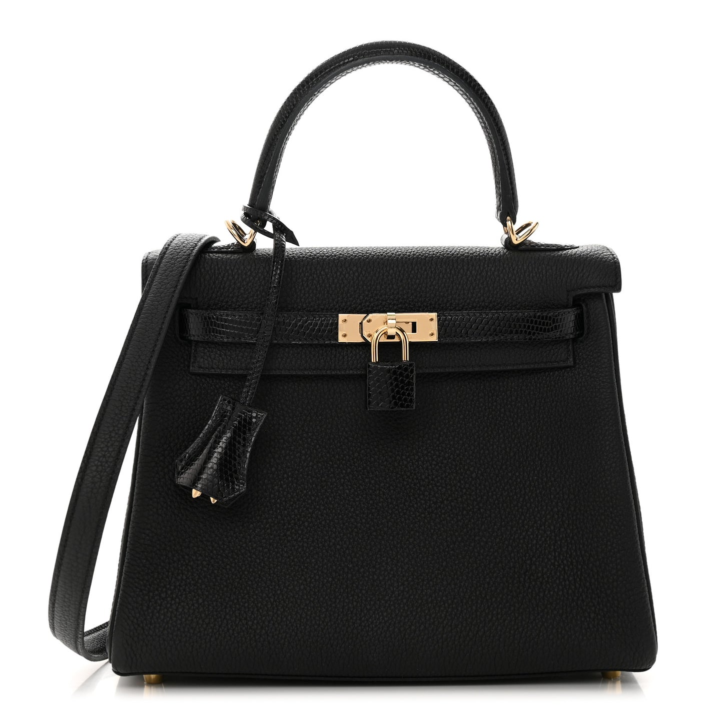 Togo Lizard Kelly Retourne Touch 25 Black