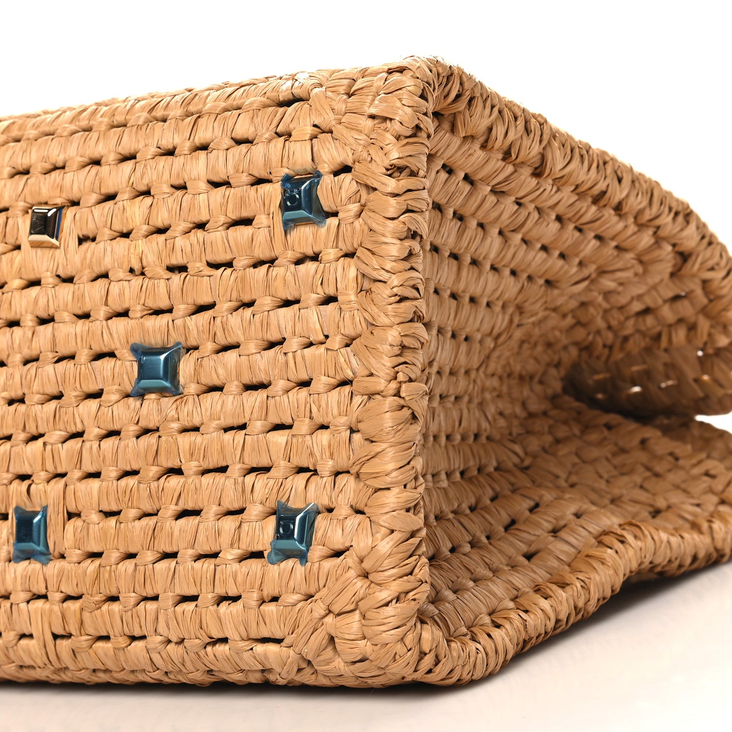 Raffia Large The Studio Box Bag Natural