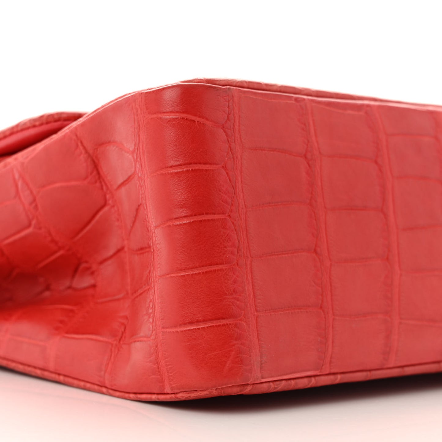 Matte Alligator Jumbo Double Flap Red