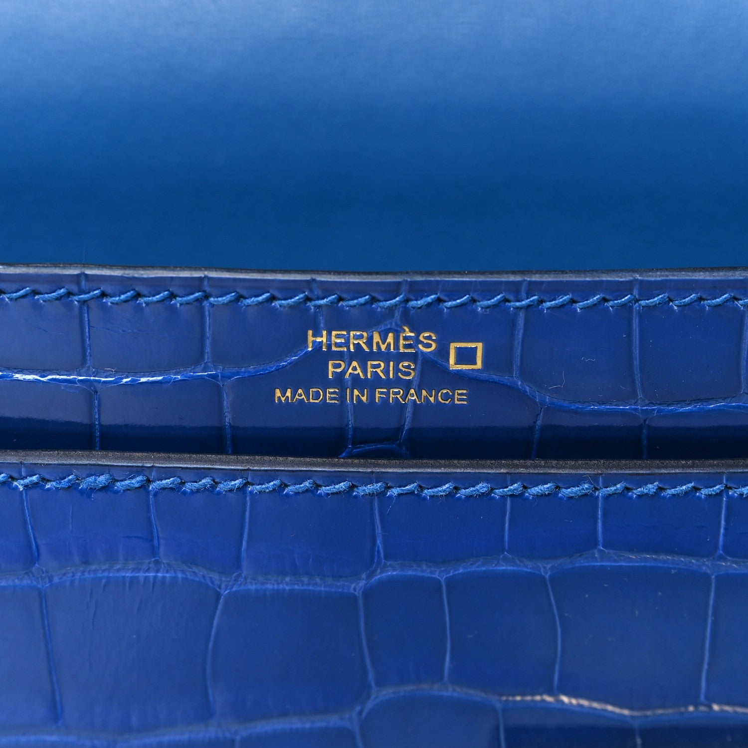 Hermes Shiny Alligator Mini Verrou Chaine Bag Bleu Electrique 6 of 11