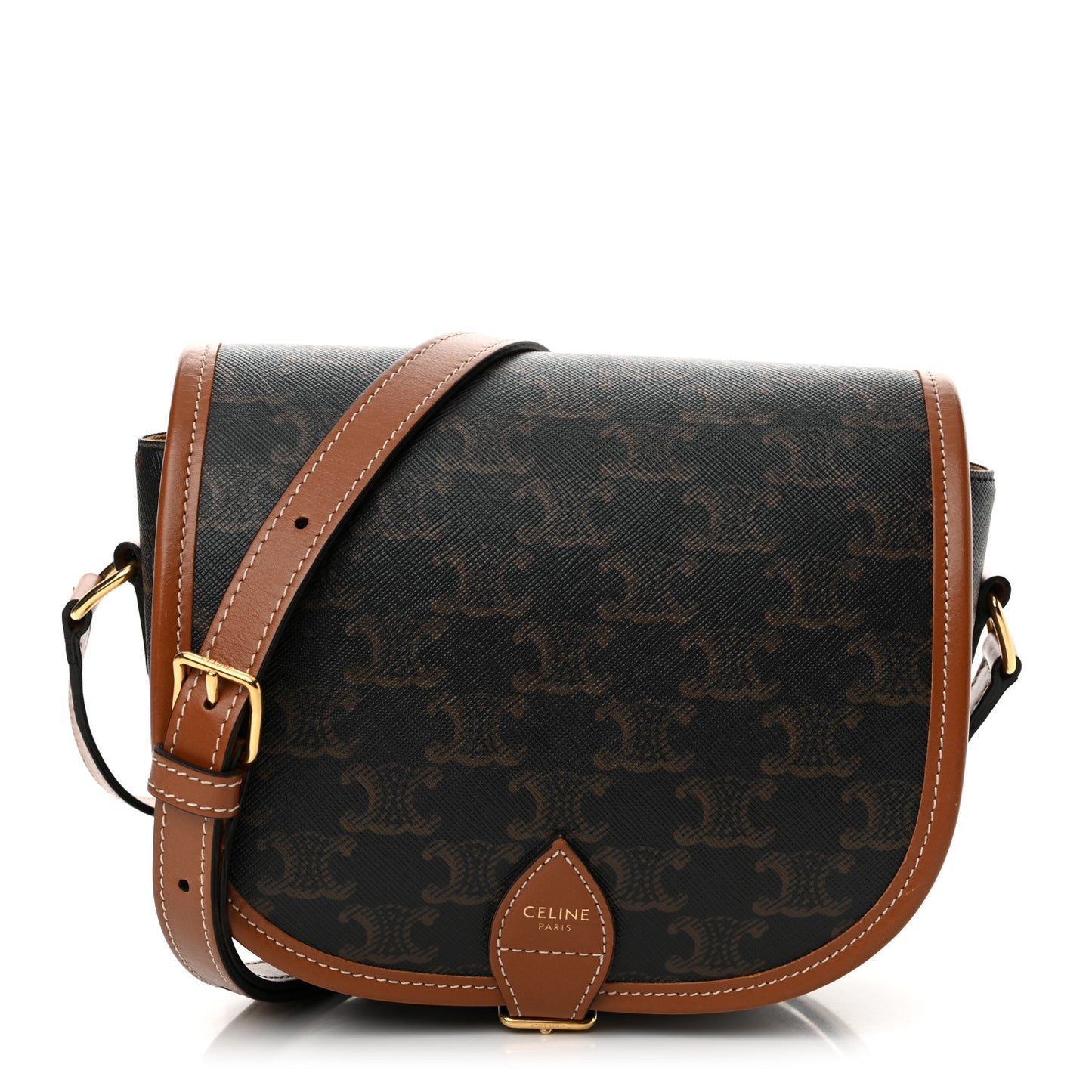 Triomphe Canvas Medium Folco Bag Tan