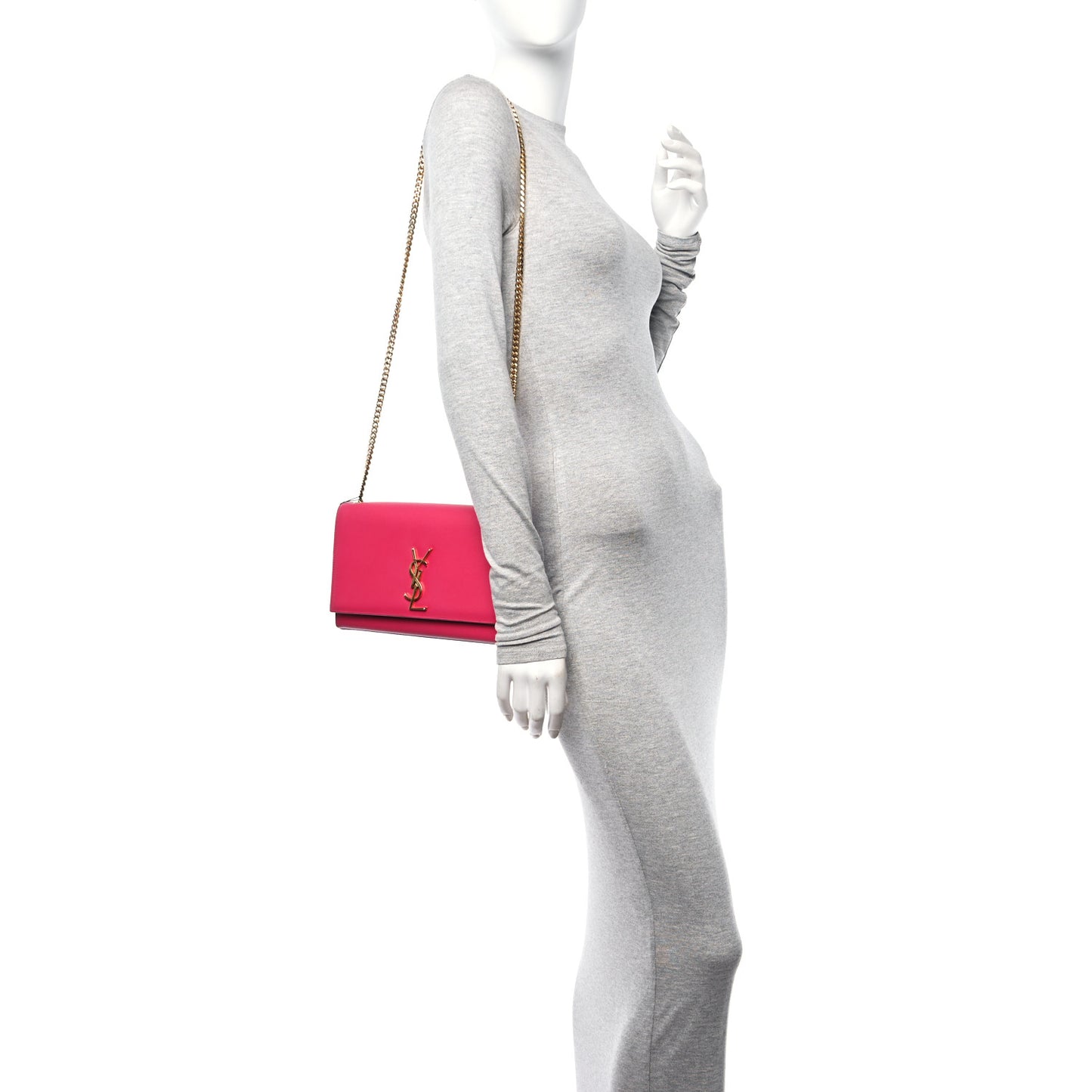 Grain De Poudre Medium Monogram Kate Satchel Lipstick Fuchsia