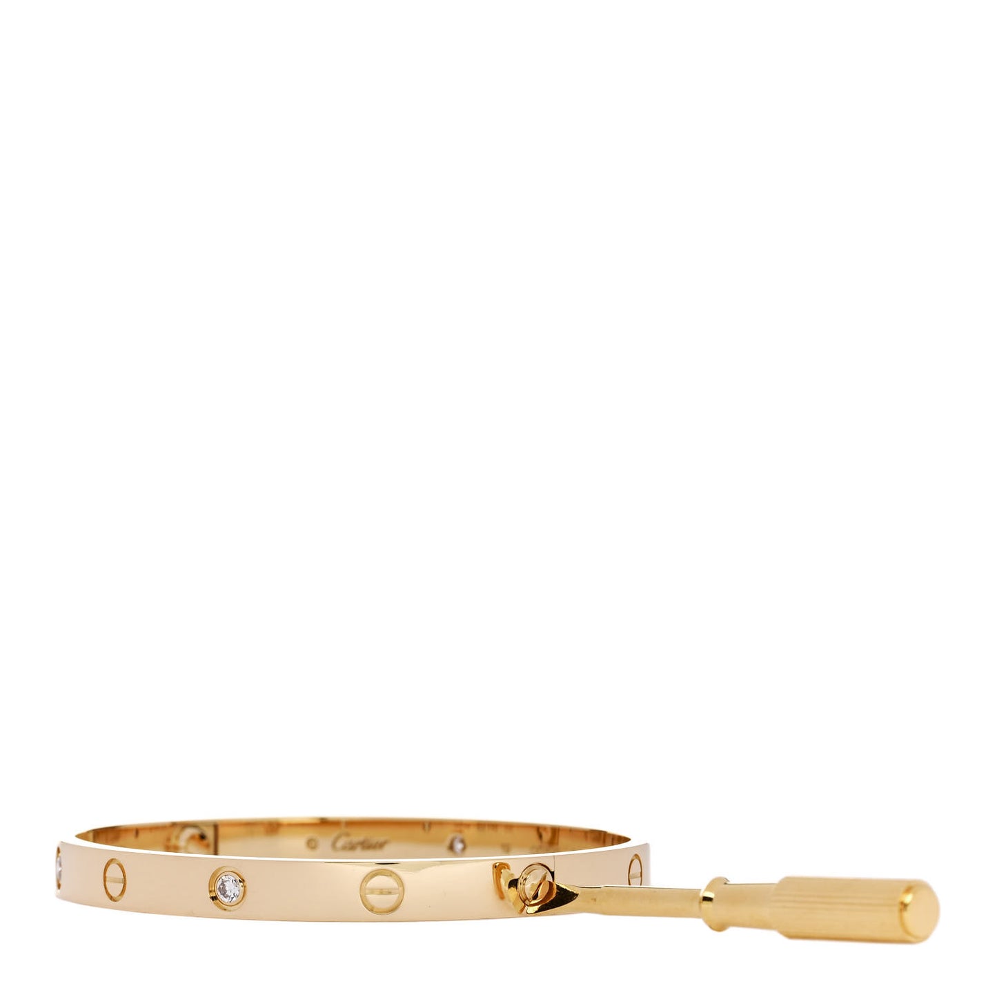 18K Yellow Gold 4 Diamond LOVE Bracelet 19