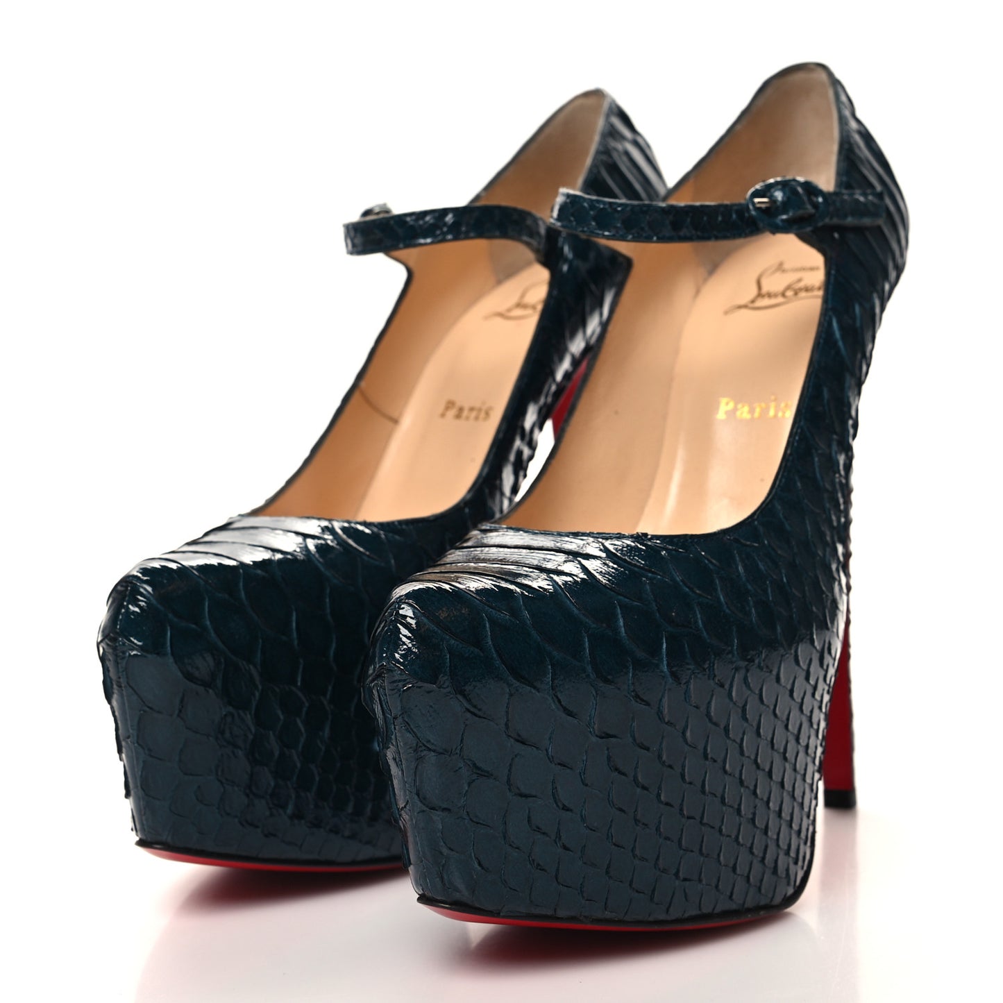 Snakeskin Lady Daf 160 Pumps 39.5 Blue Khol