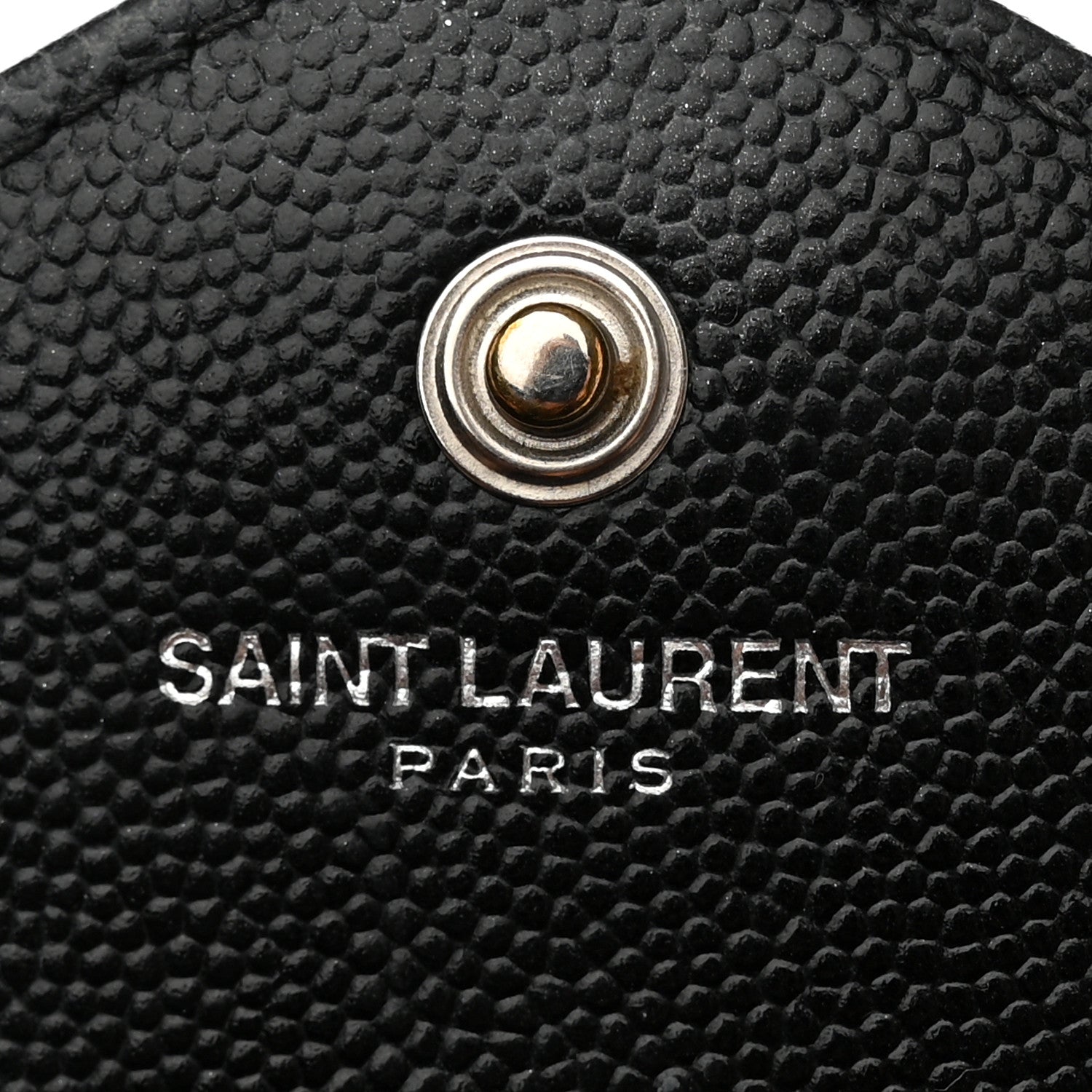 Saint Laurent Grain De Poudre Matelasse Chevron Monogram Chain Wallet Black 6 of 18