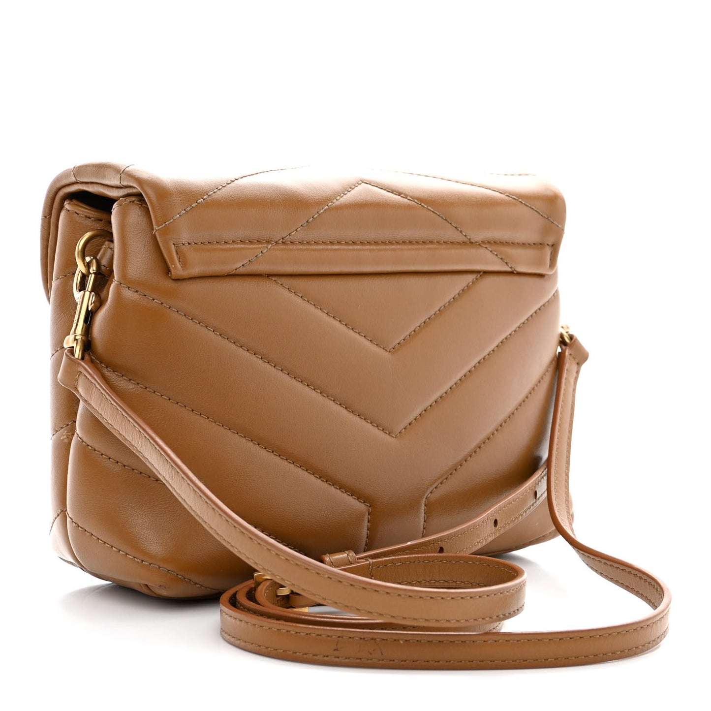 Calfskin Y Quilted Monogram Toy Loulou Crossbody Bag Dark Natural