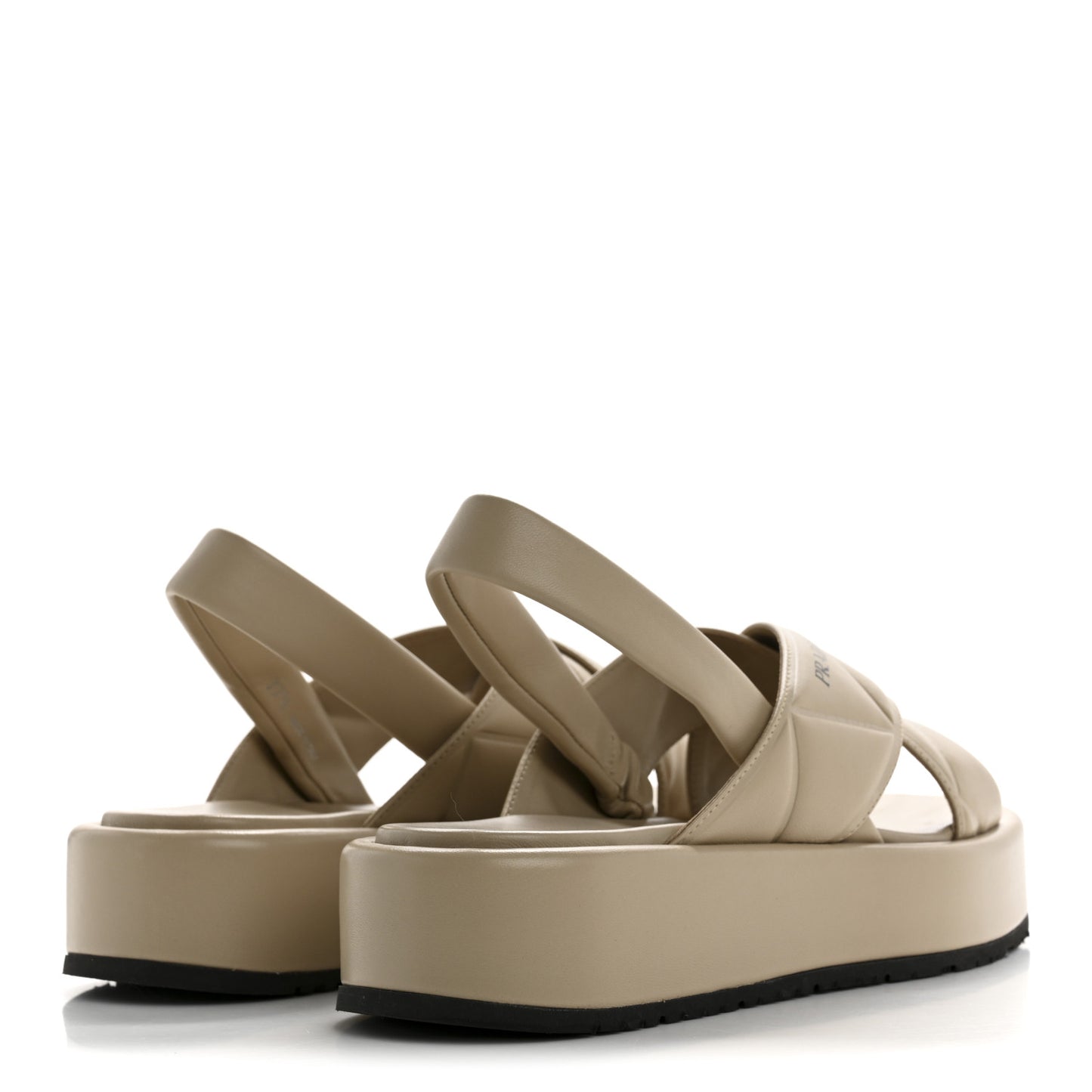 Nappa Quilted Padded Platform Slingback Sandals 37.5 Deserto