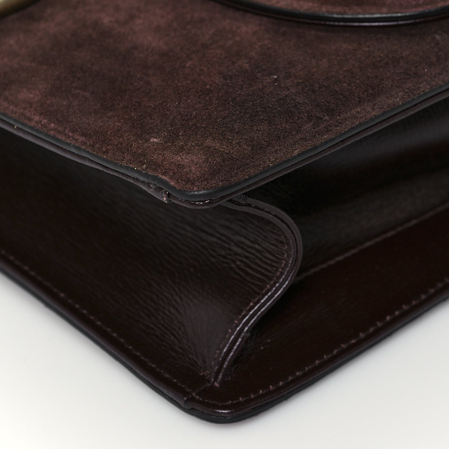 Suede Medium Torchon GG Ring Shoulder Bag Reflex Brown