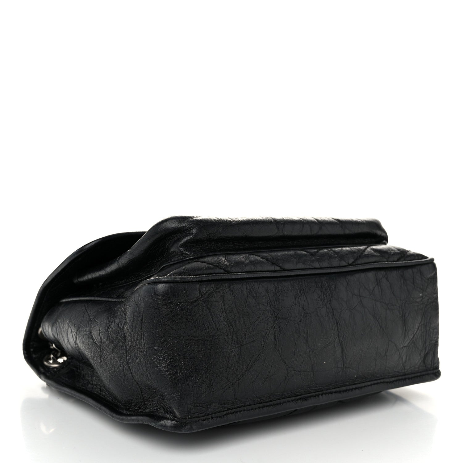 Saint Laurent Crinkled Calfskin Matelasse Monogram Medium Niki Chain Satchel Black 4 of 10