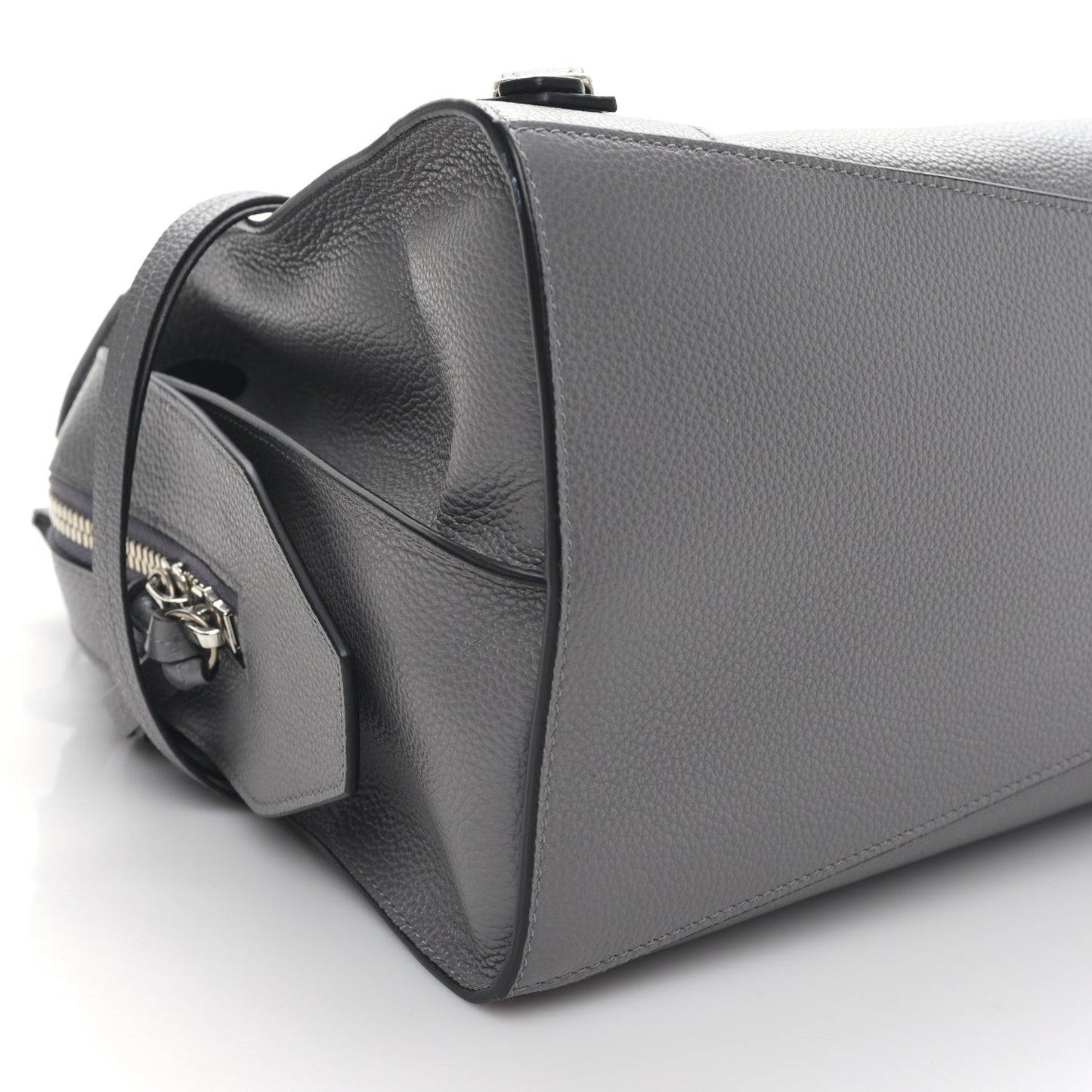 Grained Calfskin Neo Classic Silver Hardware Medium City Dark Grey
