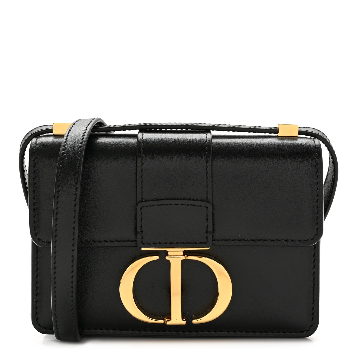 Smooth Calfskin Micro 30 Montaigne Flap Bag Black