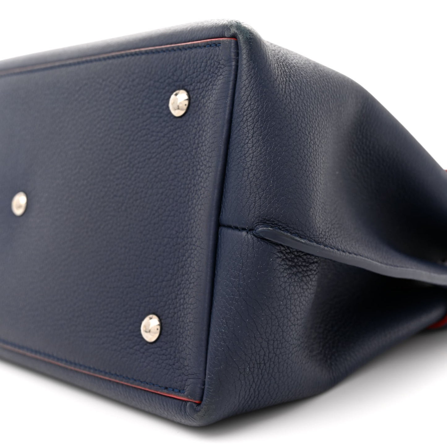 Calfskin Lockme Day Marine Rouge