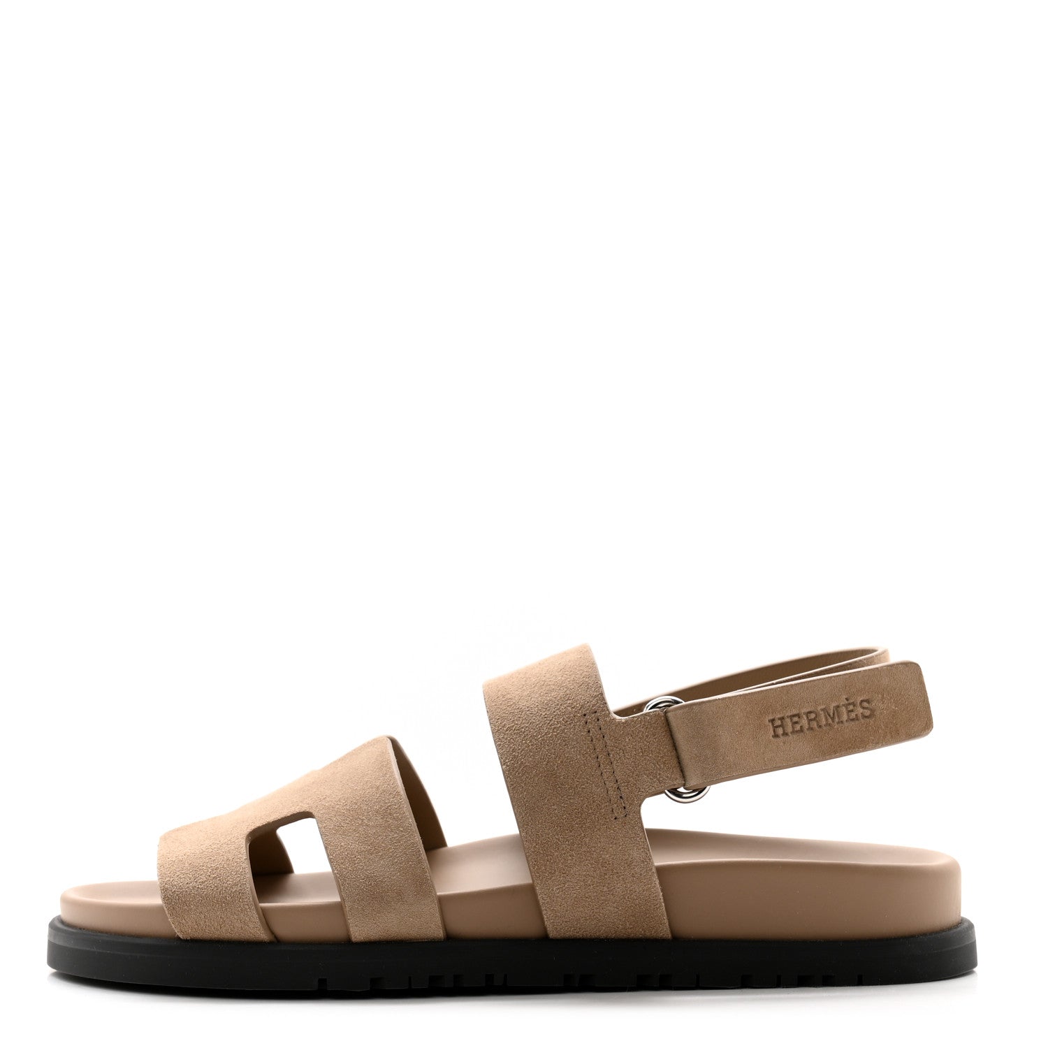 Hermes Suede Goatskin Womens Genius Sandals 36 Beige Sable 1526349