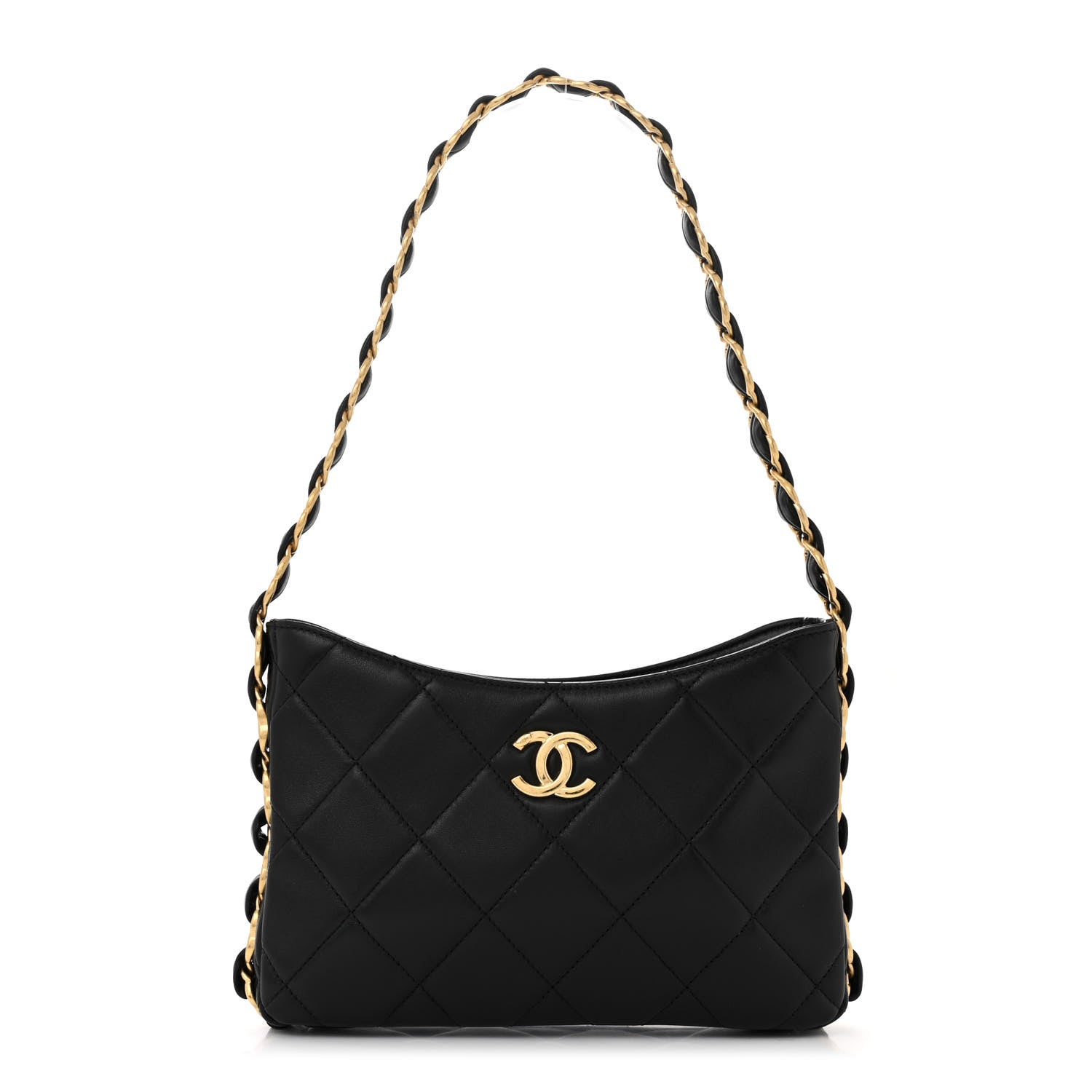 CHANEL バック Chanel Lambskin Quilted Small CC Links Hobo Black 1598635
