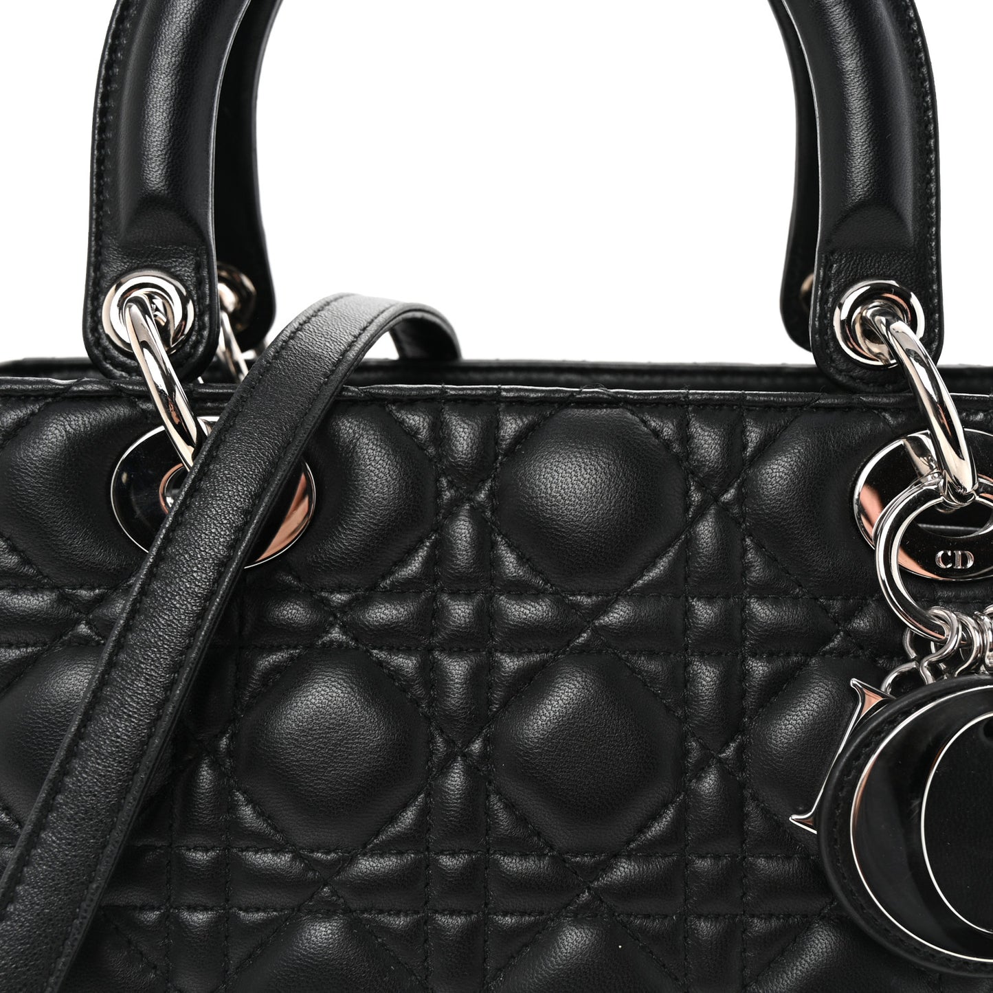 Lambskin Cannage Medium Lady Dior Black