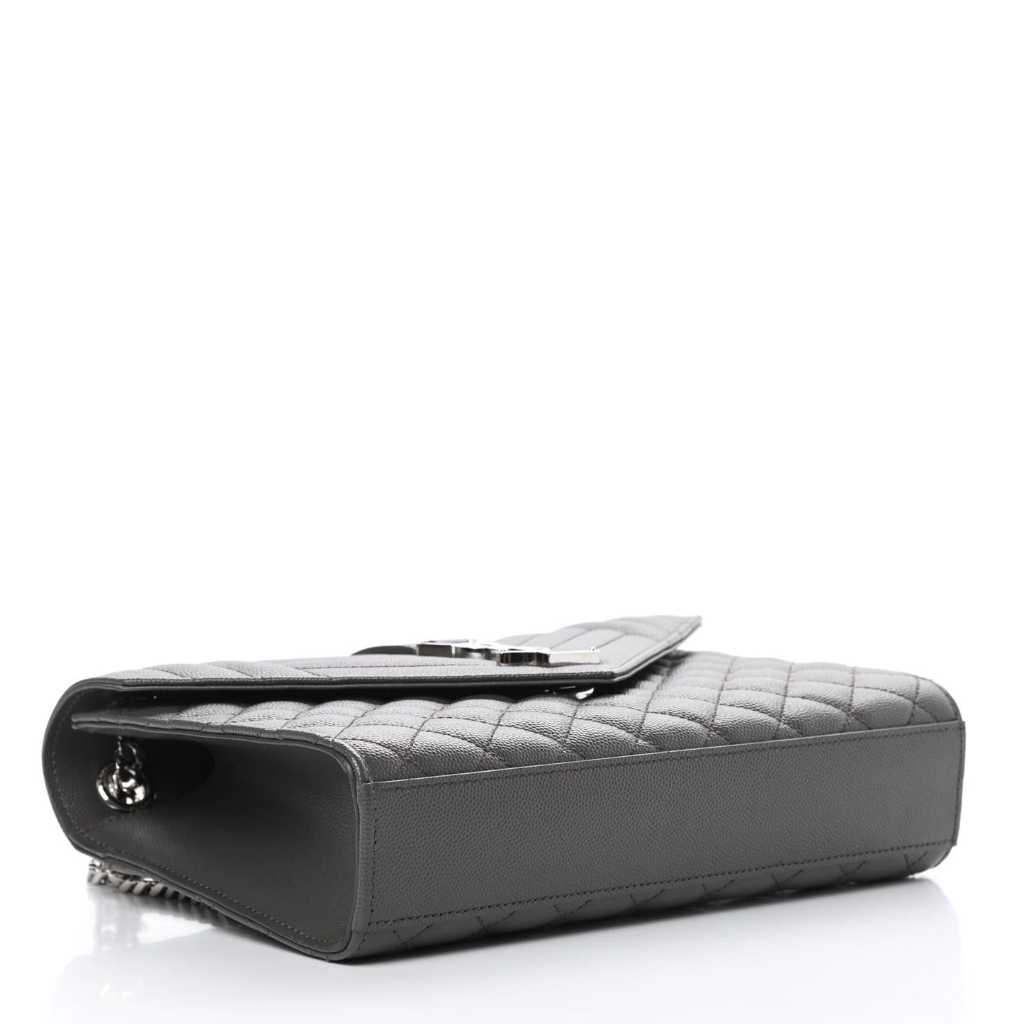 Grain De Poudre Textured Mixed Matelasse Medium Triquilt Monogram Satchel Earth