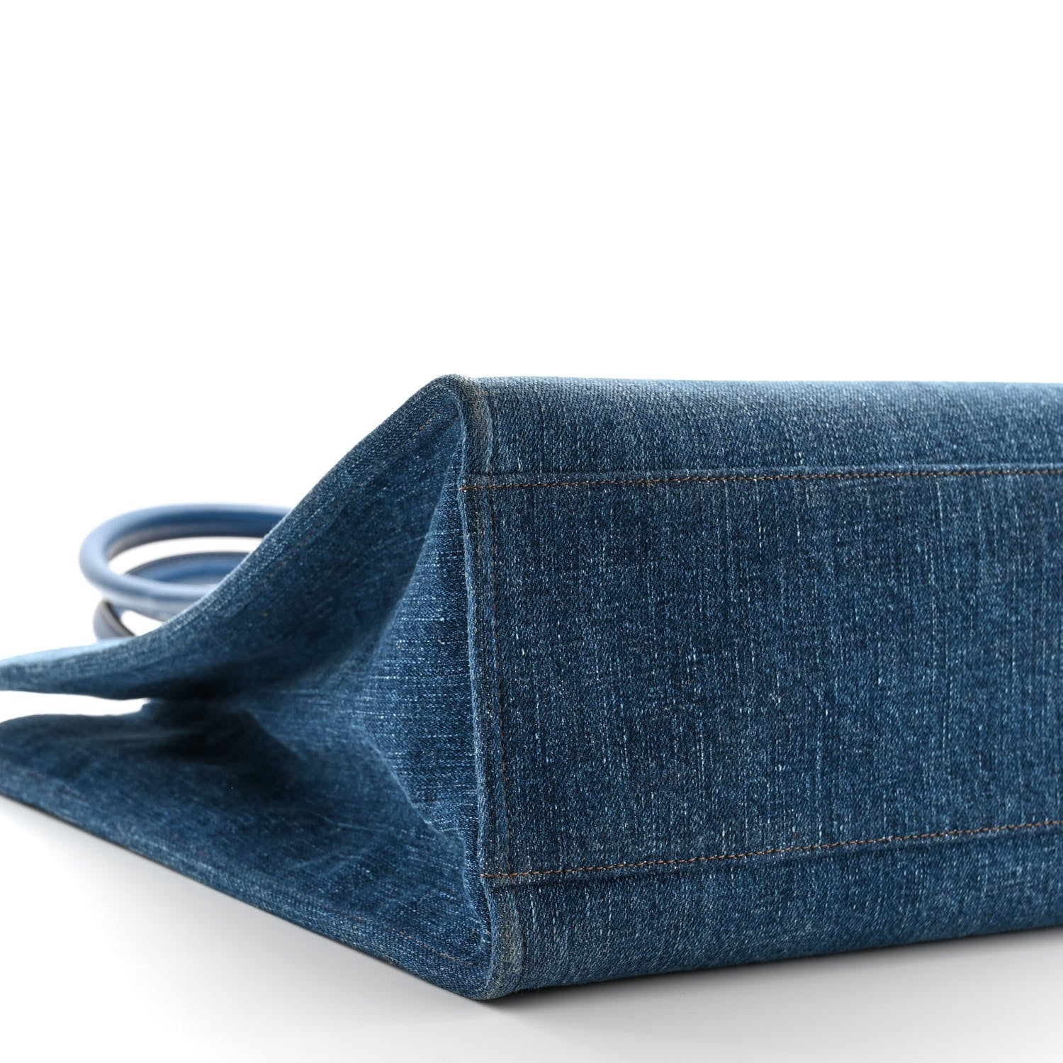 Versace Denim Calfskin La Medusa Tote Bag Blue 8 of 9