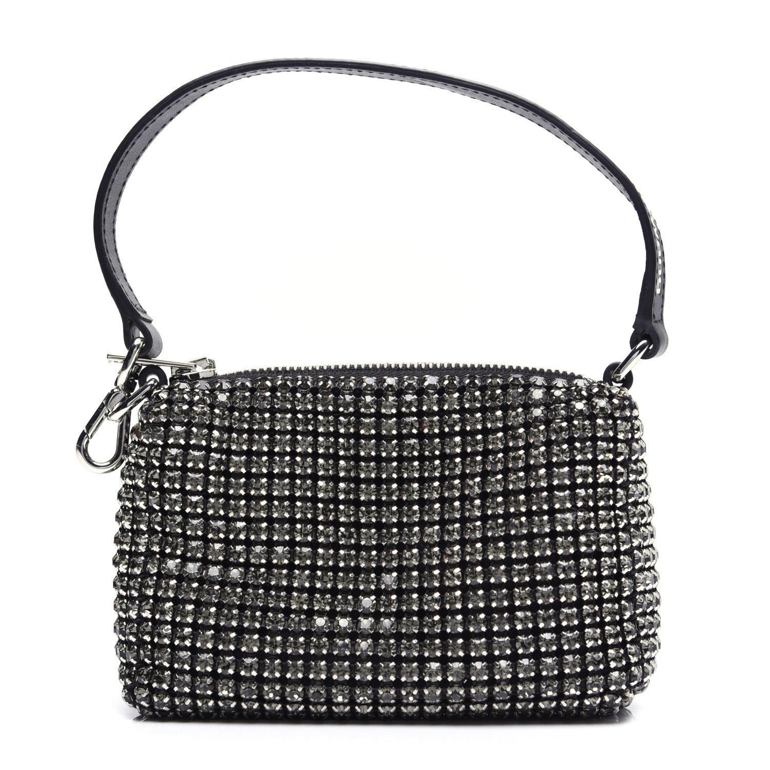 Alexander Wang Mesh Crystal Rhinestone Mini Heiress Pouch Black
