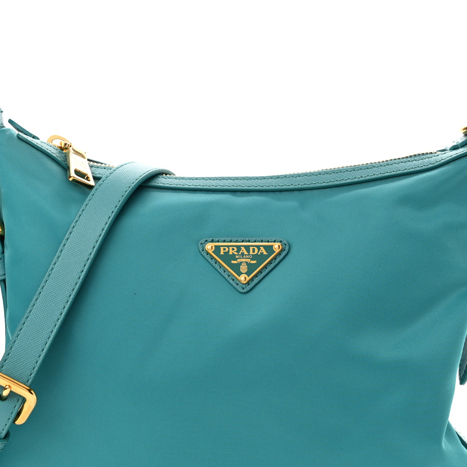 Prada Tessuto Nylon Saffiano Small Crossbody Bag Turchese 8 of 11