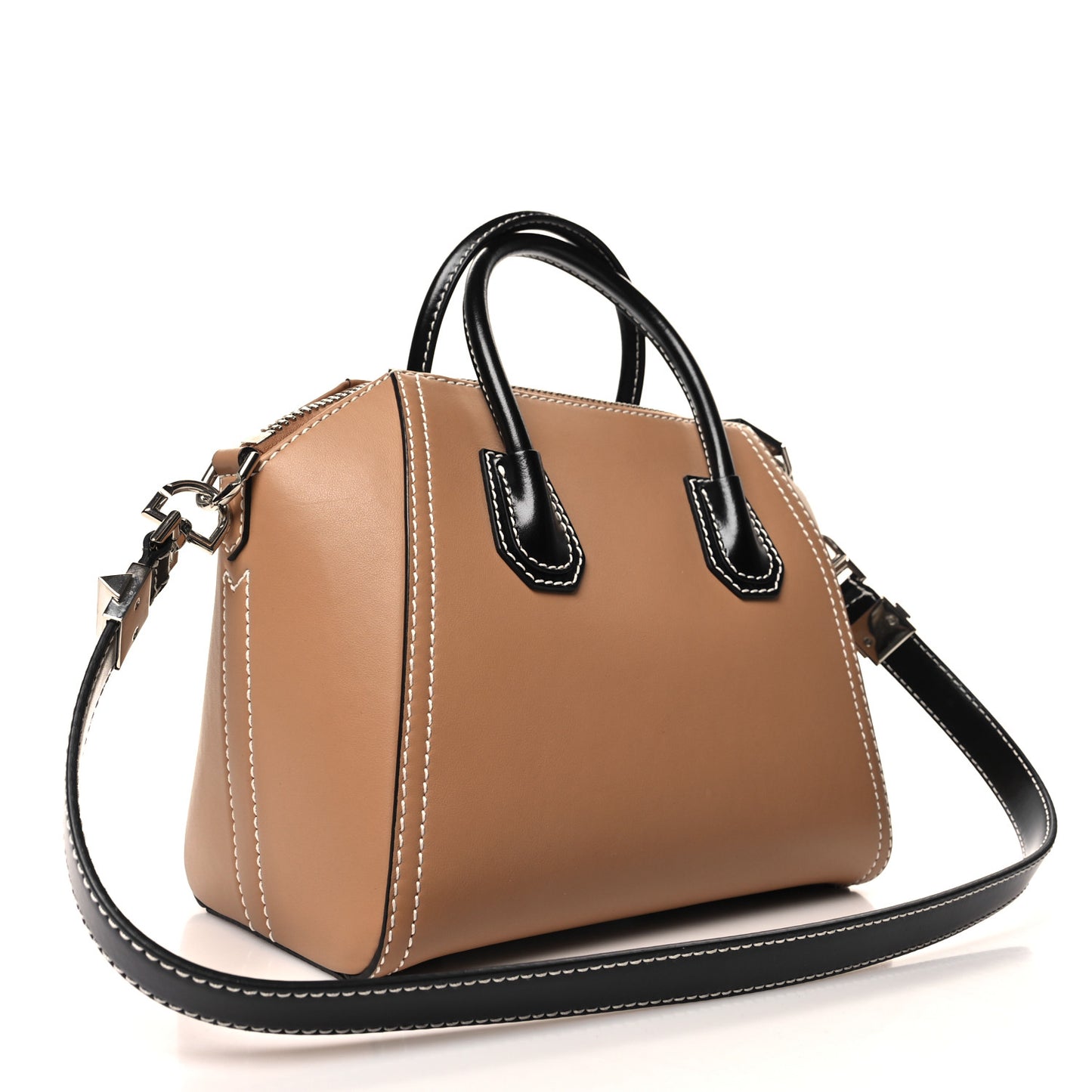 Calfskin Small Topstitch Bi-Color Antigona Beige Black