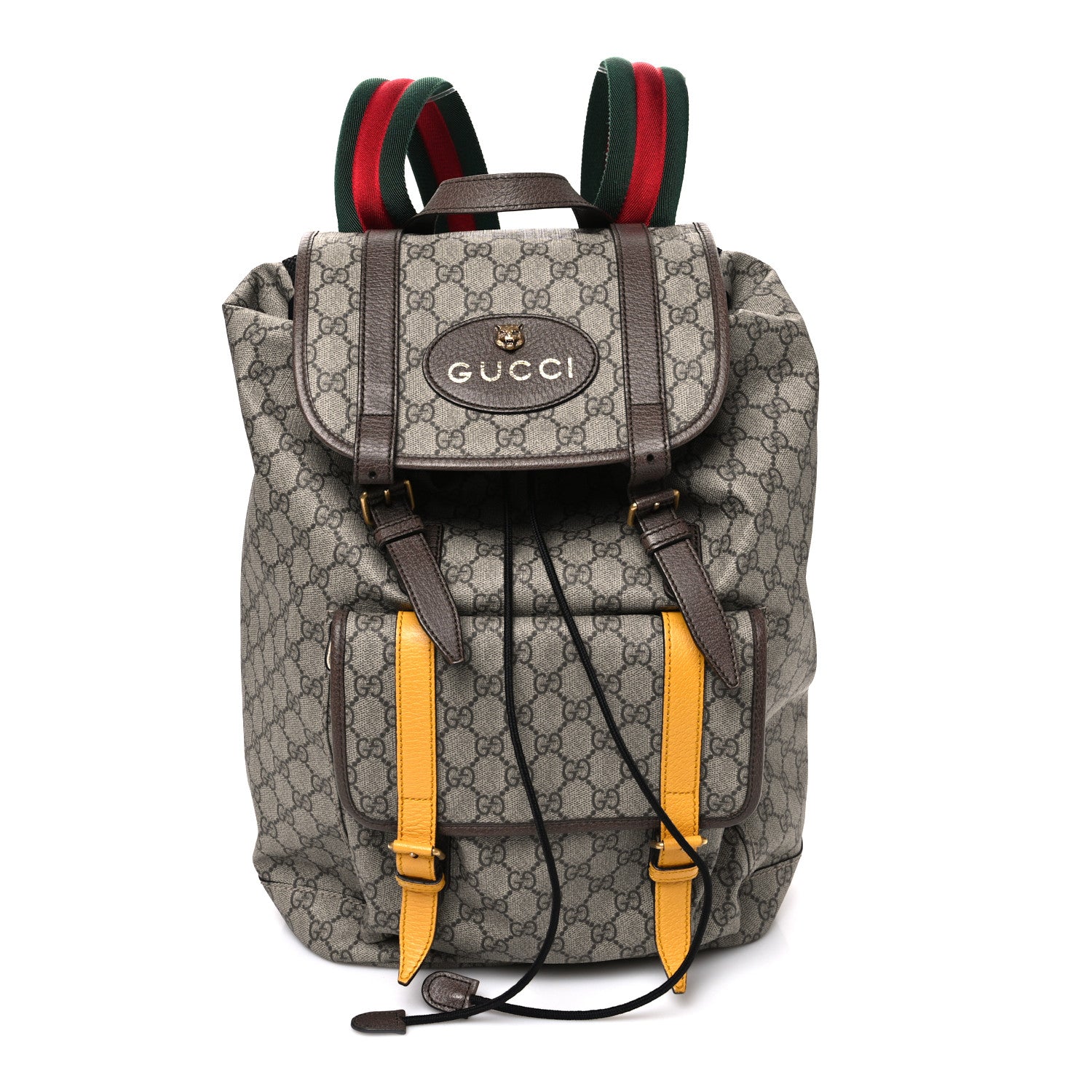 Gucci Soft GG Supreme Monogram Neo Vintage Double Buckle Backpack Beige New Acero Crop 1837454 – FASHIONPHILE