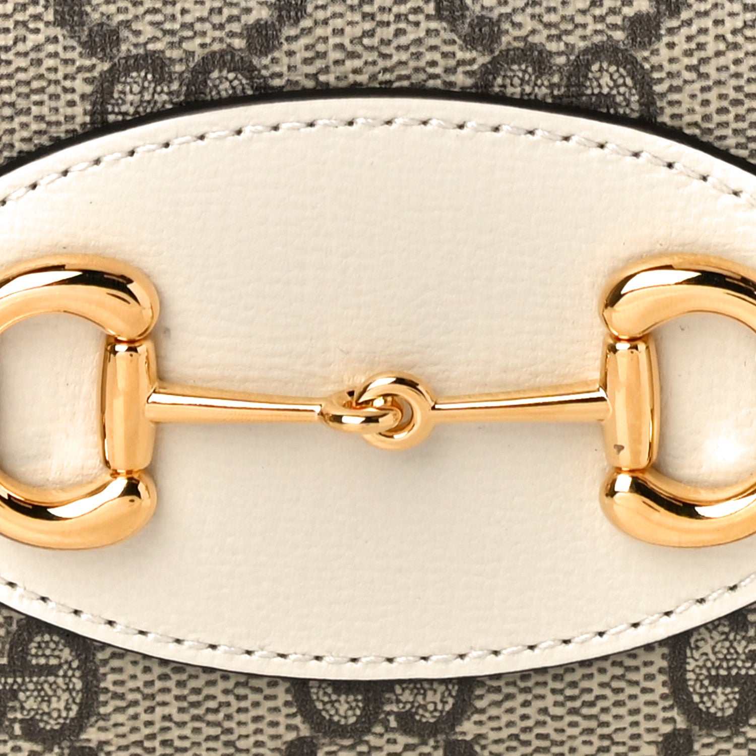 Gucci GG Supreme Monogram Azalea Calfskin Horsebit 1955 Card Case Wallet Beige Ebony Mystic White 7 of 10