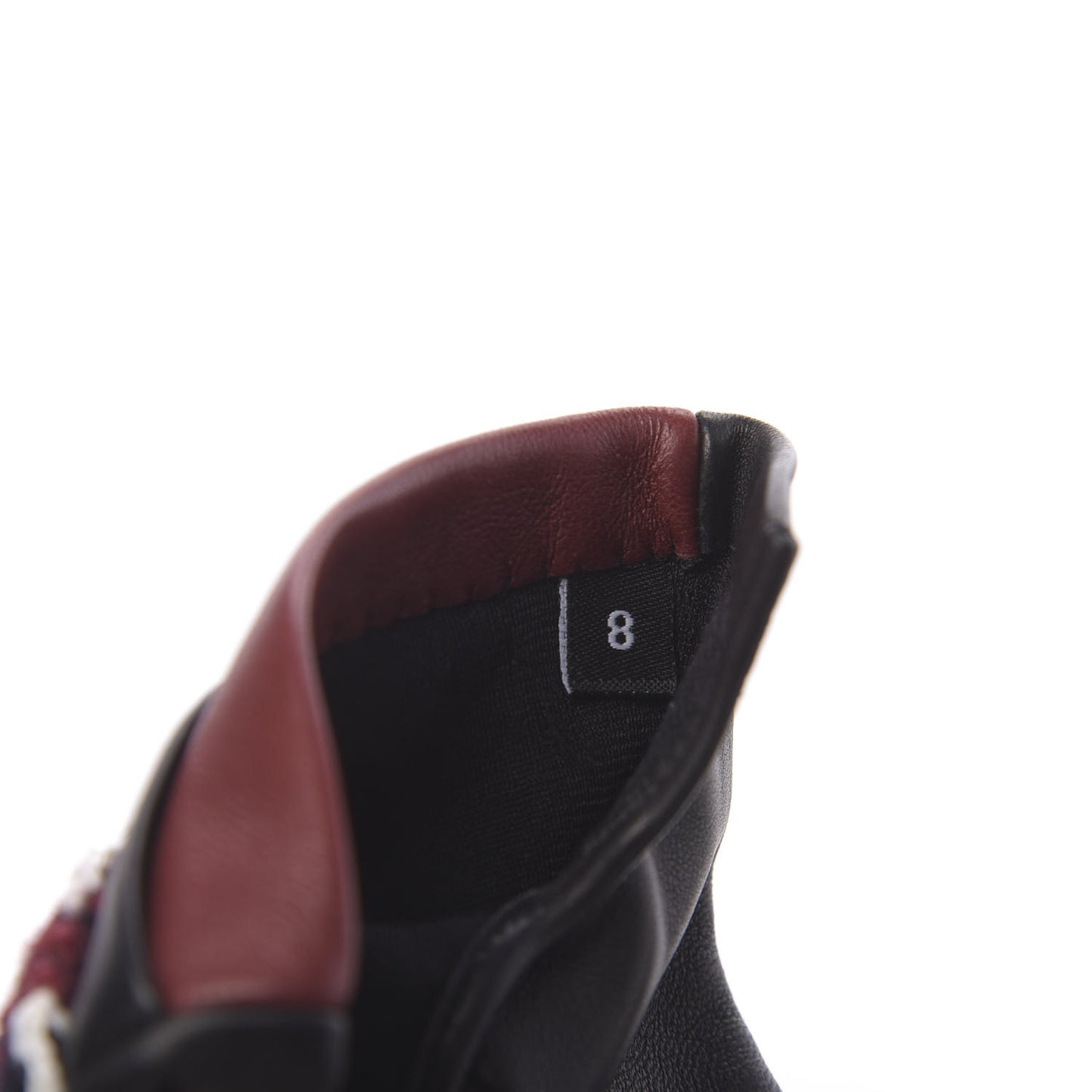 Lambskin Tweed CC Gloves 8 Red Black White