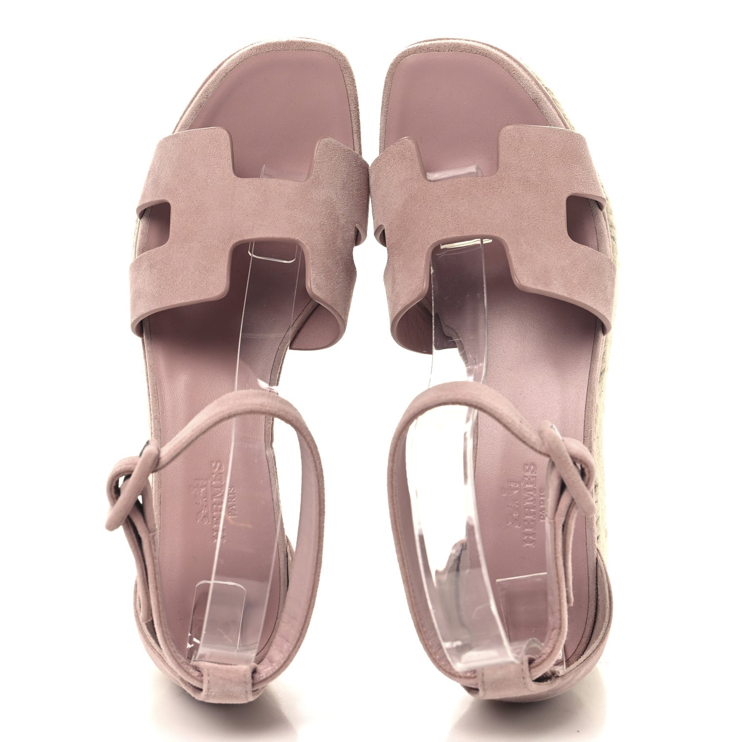 Suede Goatskin Elda Espadrille Wedge Sandals 37 Rose Aquarelle