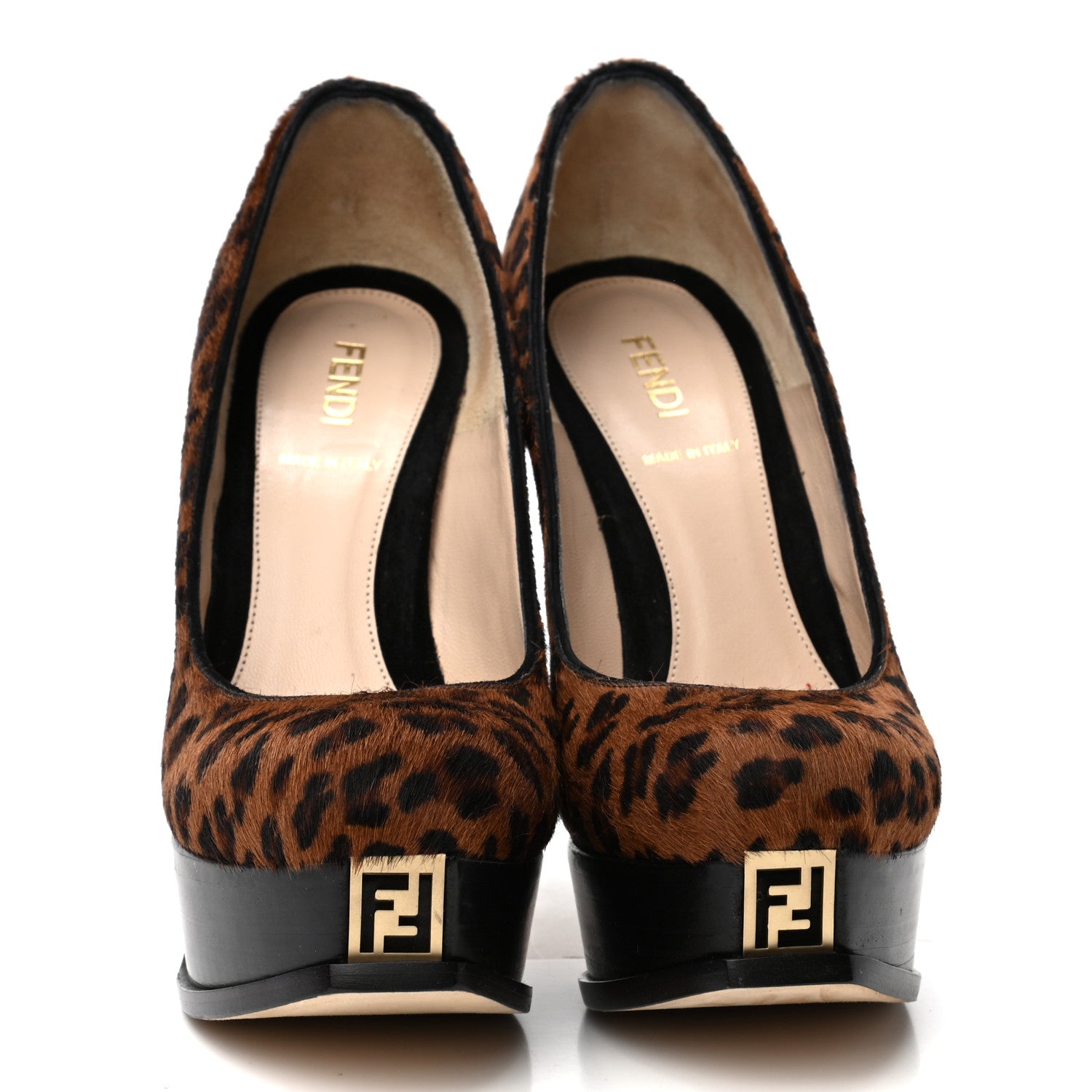 Fendi Calf Hair Cavallino Leopard Print Decollete Pumps 37 Naturale 2 of 9