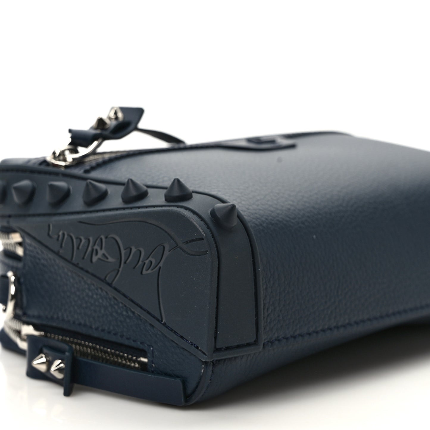 Empire Calfskin Gomme Spikes Loubitown Crossbody Loubi Navy