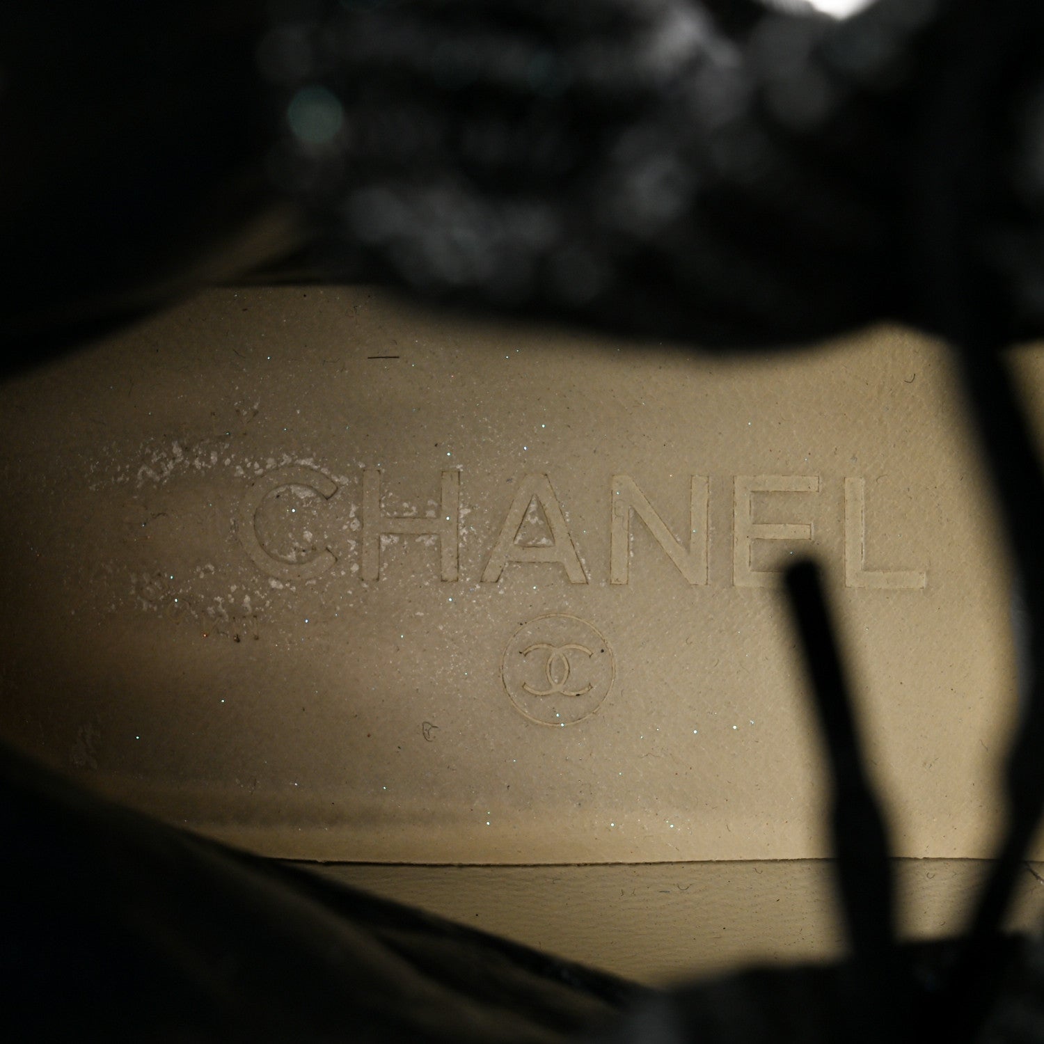 Chanel Sheepskin Quilted CC Tall Lace Up Combat Boots 40 Navy 8 of 11