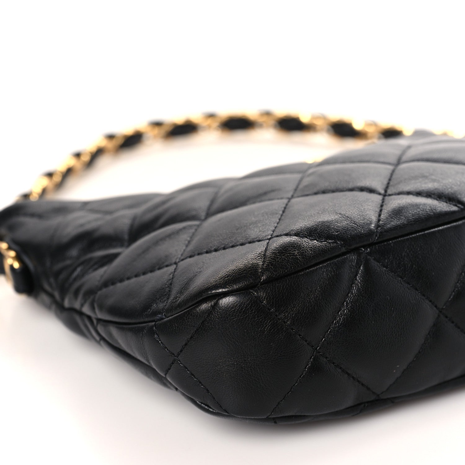 Chanel Lambskin Quilted CC Links Hobo Black 8 of 9