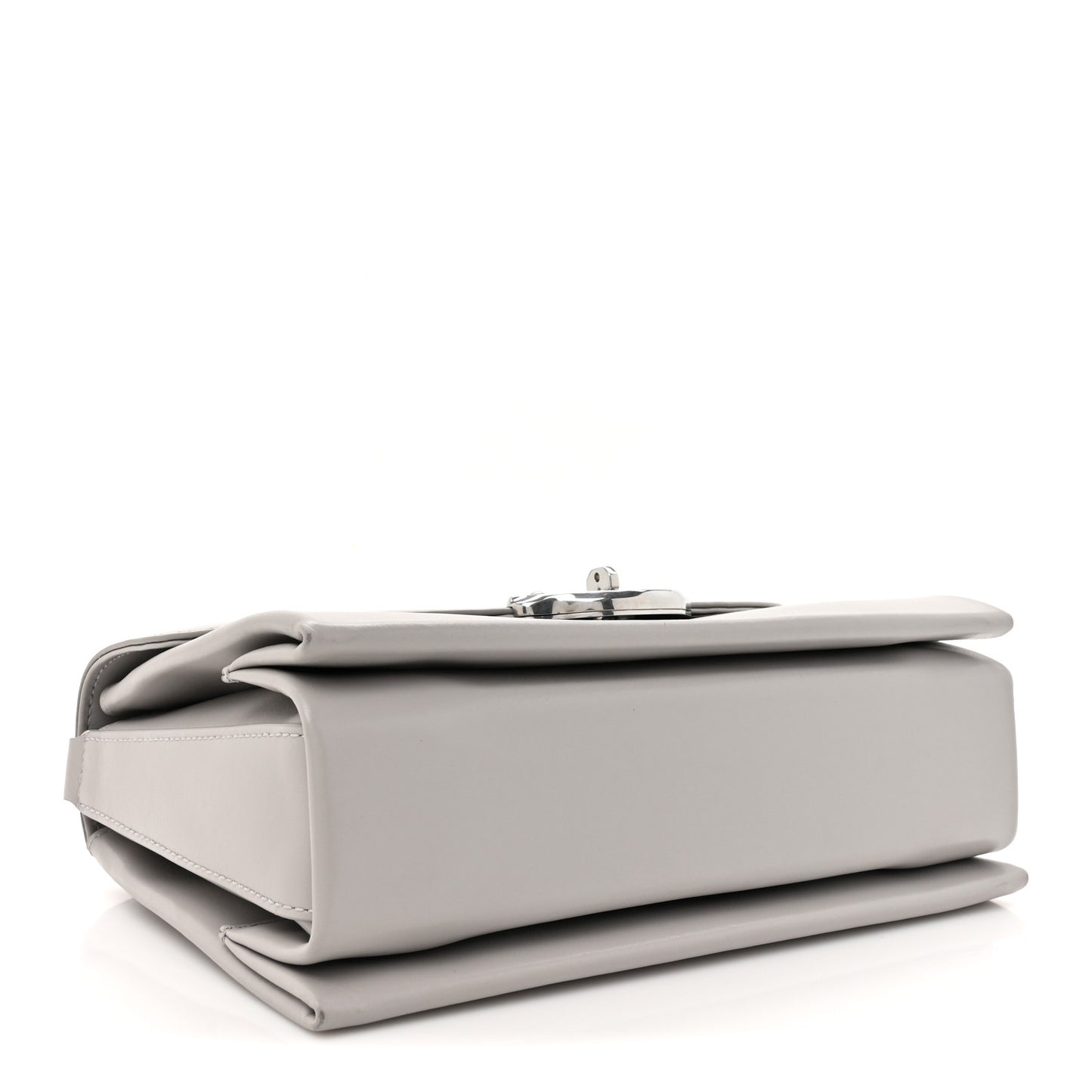 High Gloss Calfskin Lana Top Handle Pale Grey
