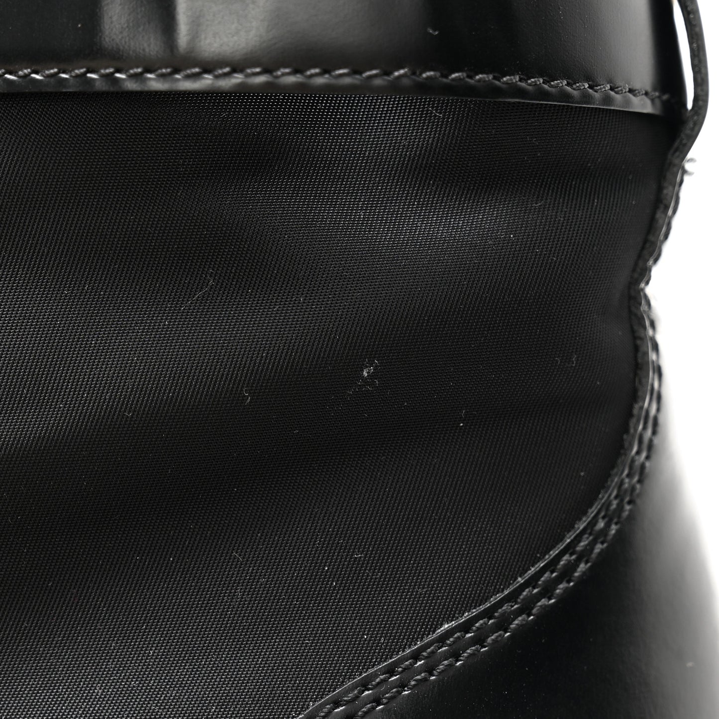 Vitello Lux Nylon Metal Triangle Logo Monolith Pouch Pocket 55mm Tall Combat Boots 38.5 Black