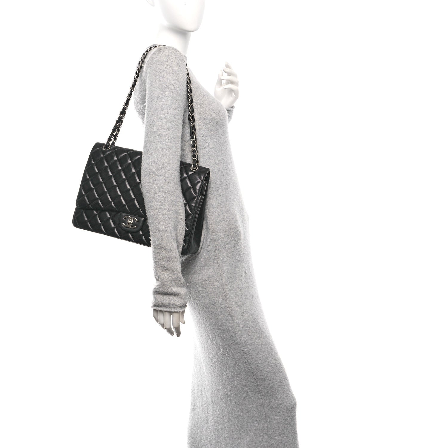 Chanel Lambskin Quilted Maxi Double Flap Black 2 of 11