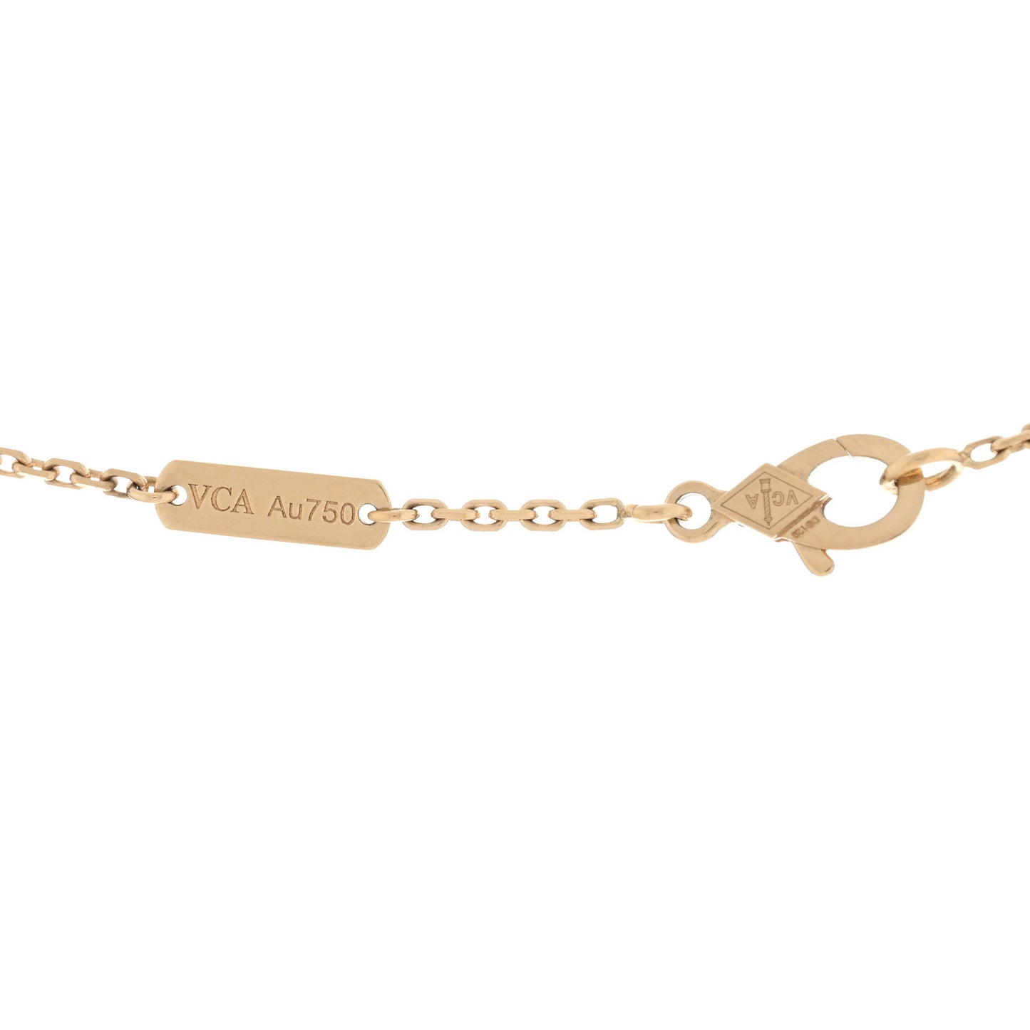 18K Yellow Gold Mother of Pearl Vintage Alhambra Pendant Necklace