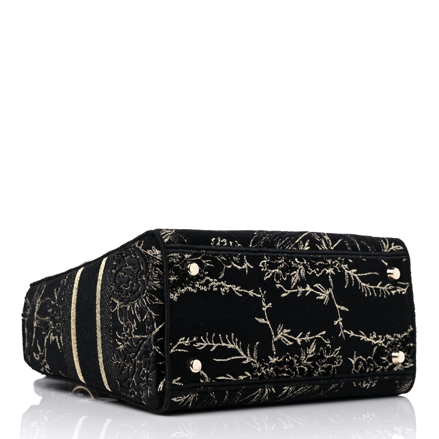Christian Dior Toile de Jouy Embroidered Medium Lady D-Lite Black 4 of 10