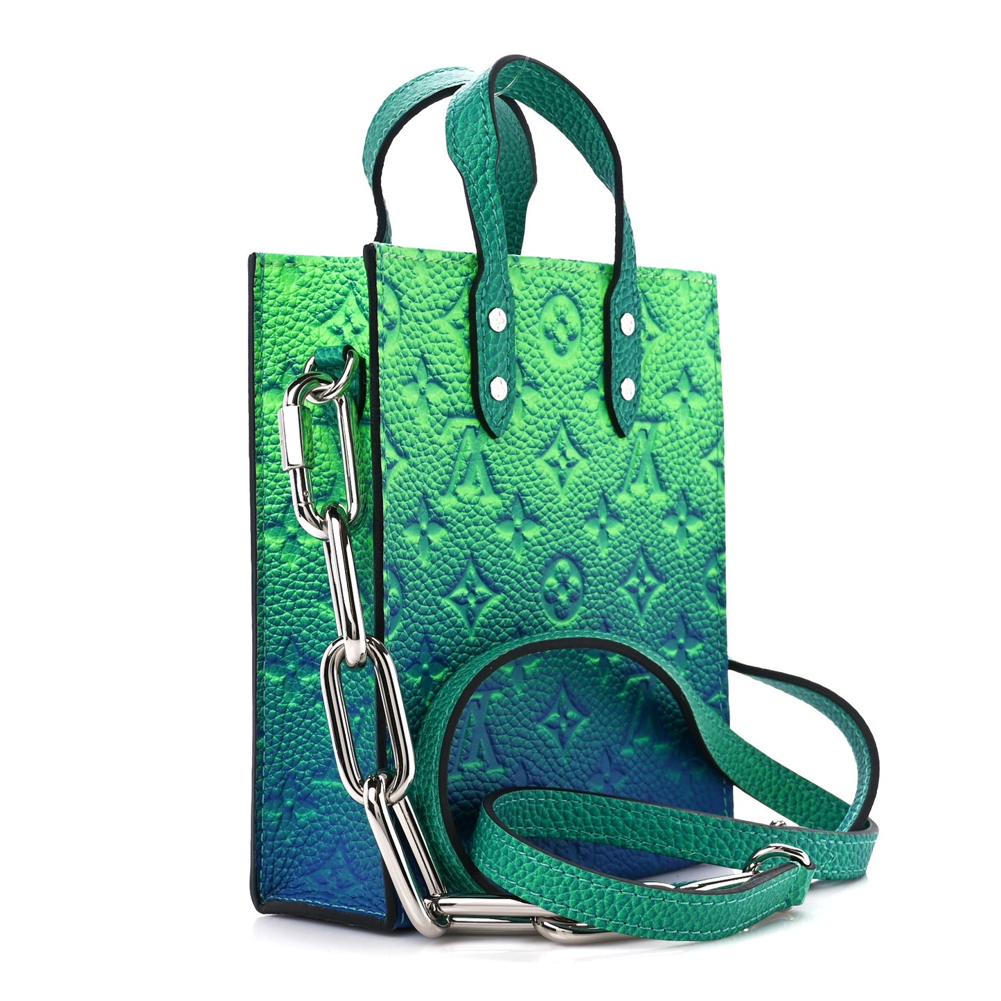 Taurillon Illusion Sac Plat XS Bleu Vert