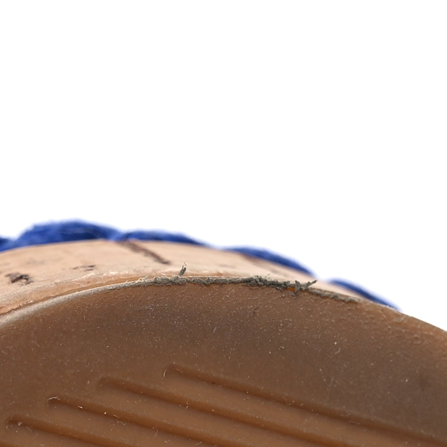 Cord Lambskin Quilted Logo Sandals 36 Blue