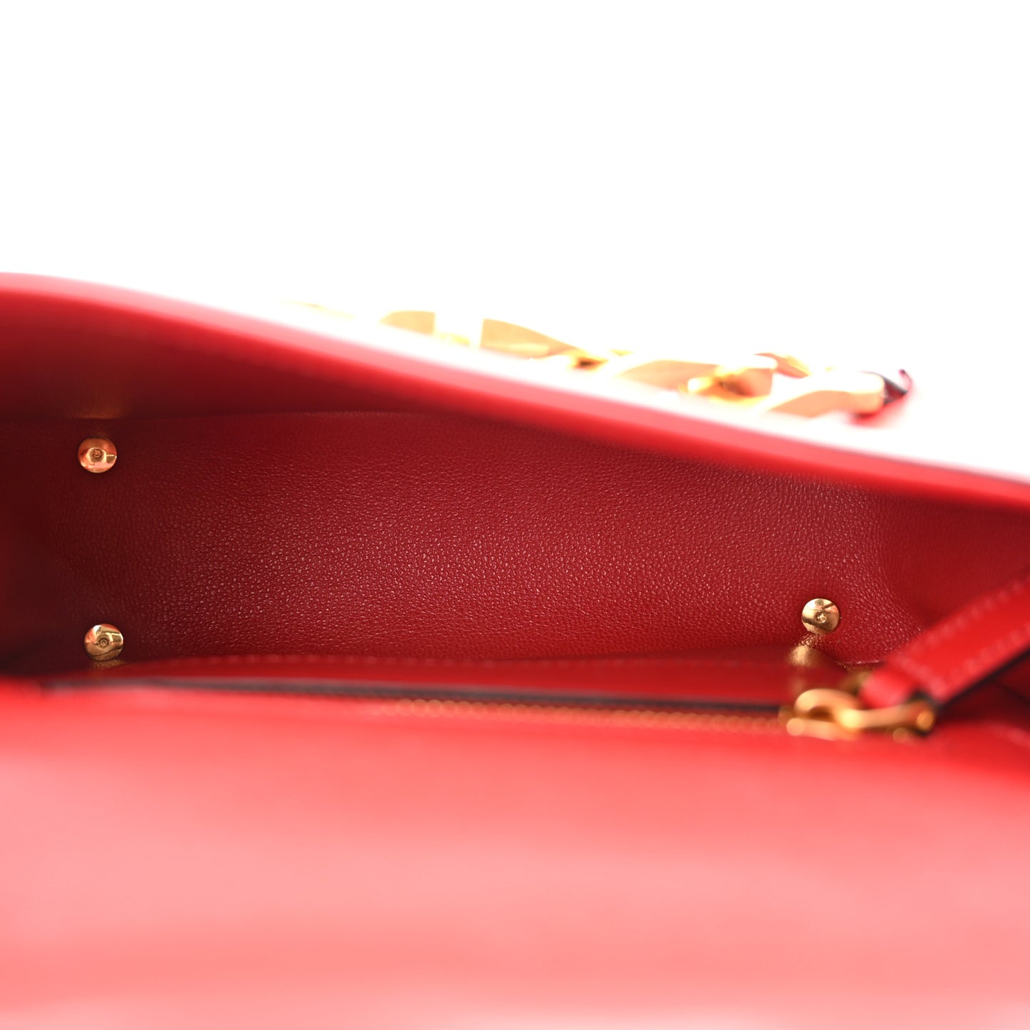 Calfskin Small Vlogo Chain Shoulder Bag Rosso Valentino