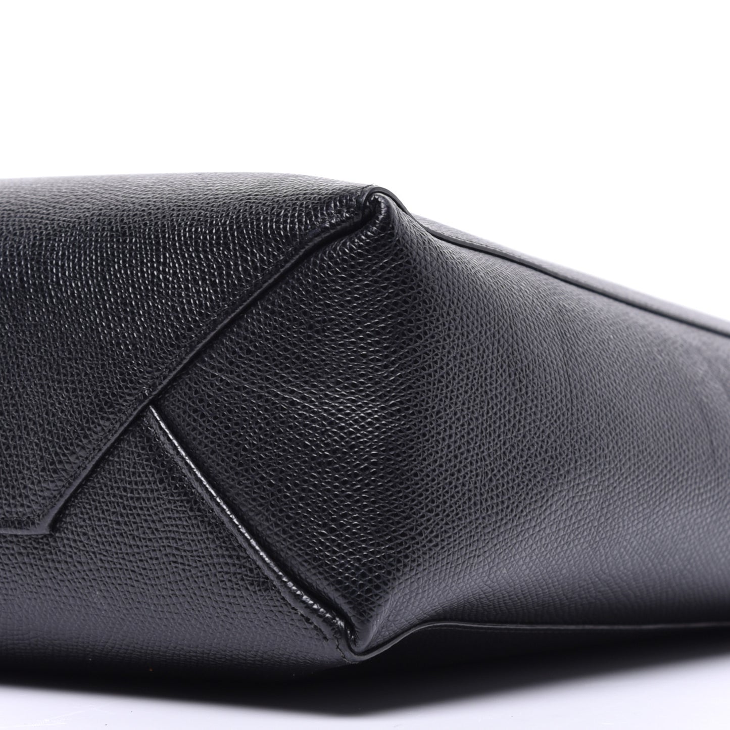 Grained Calfskin Small Vertical Cabas Black