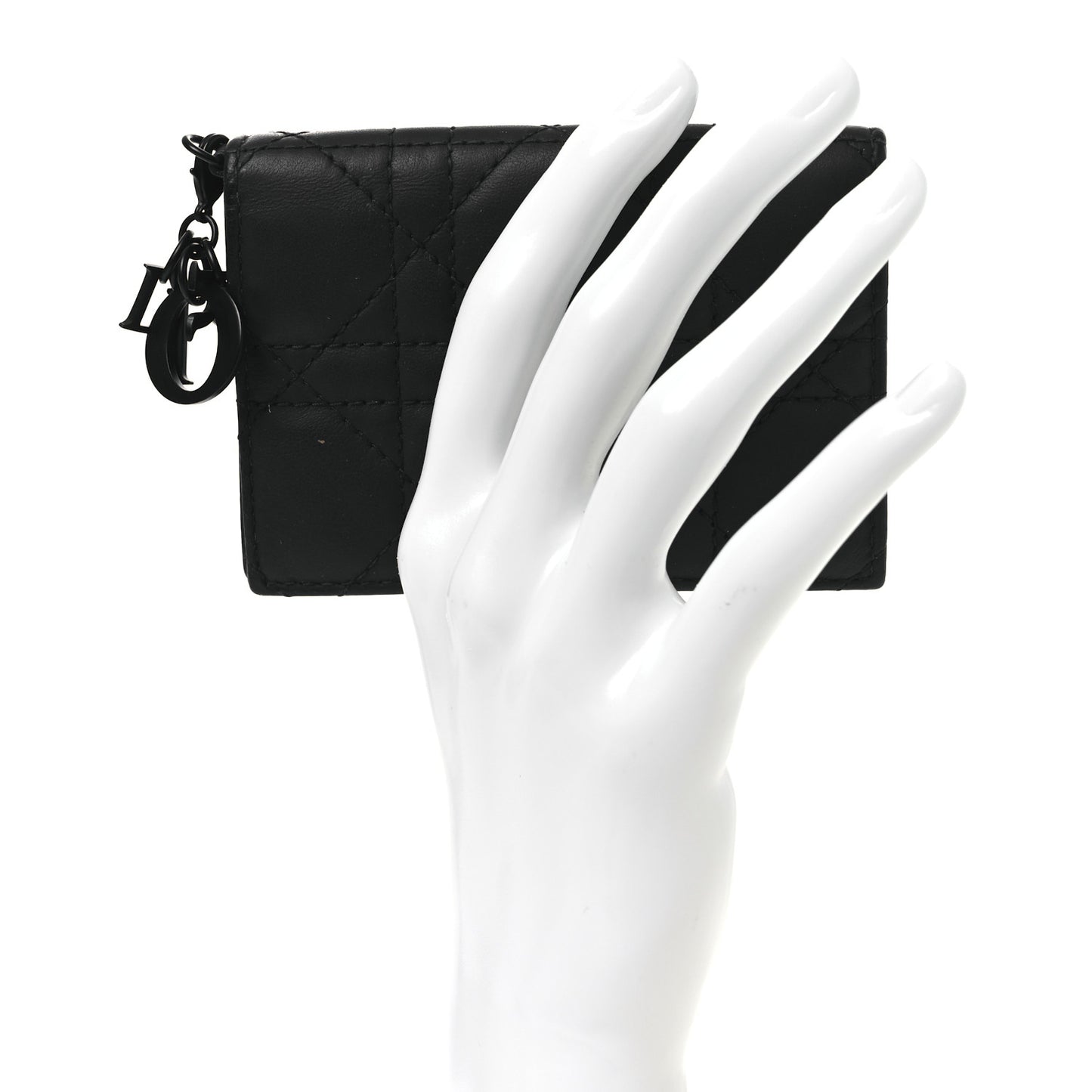 Ultra Matte Calfskin Small Lady Dior Flap Card Holder Black