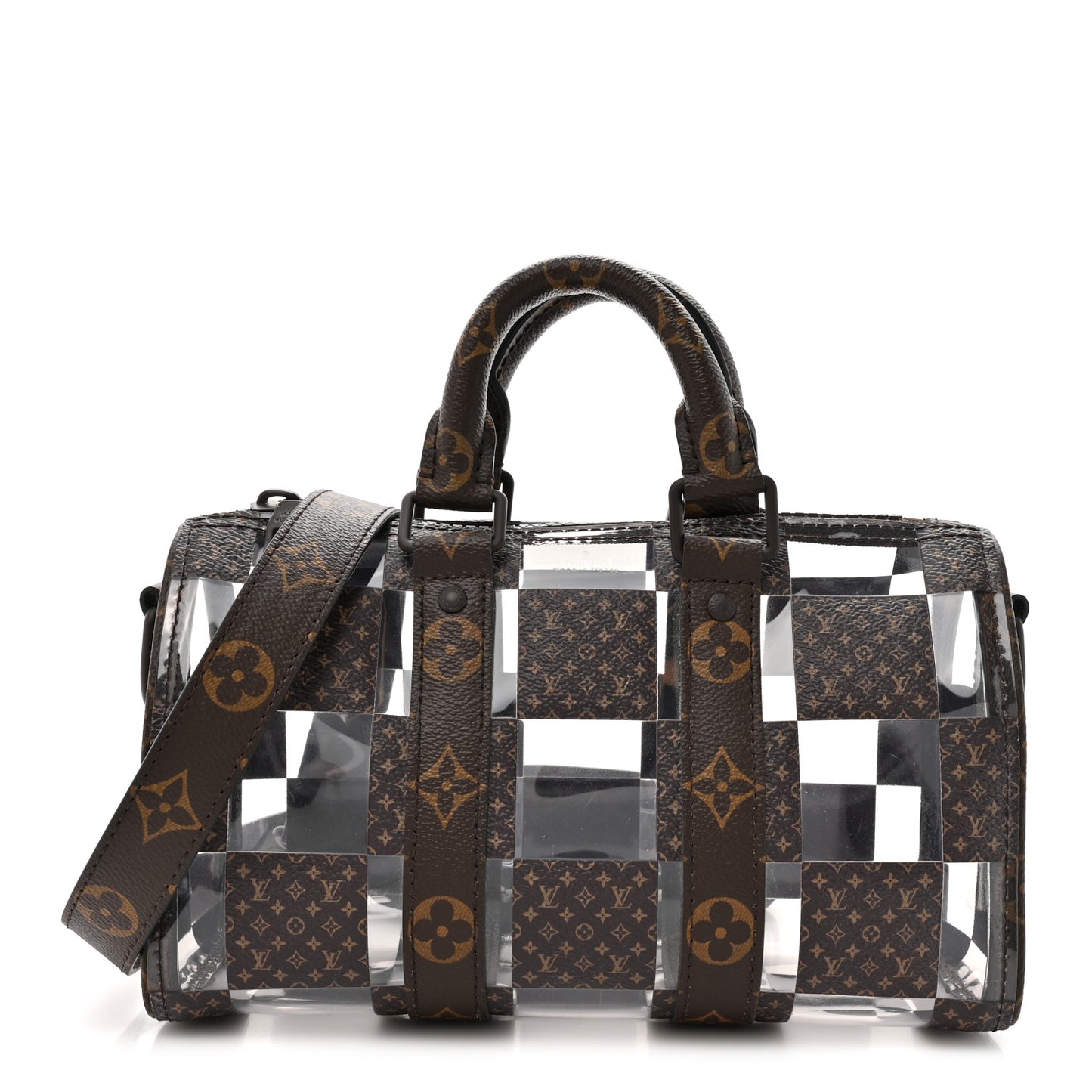 PVC Monogram Chess Keepall Bandouliere 25