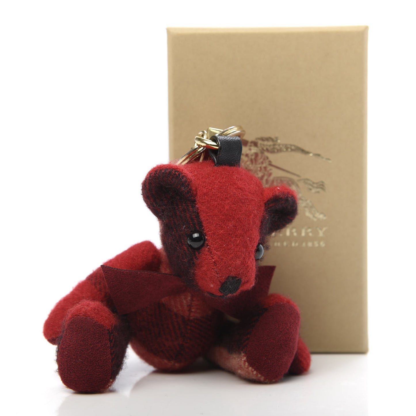Cashmere Check Thomas Bear Bag Charm Parade Red